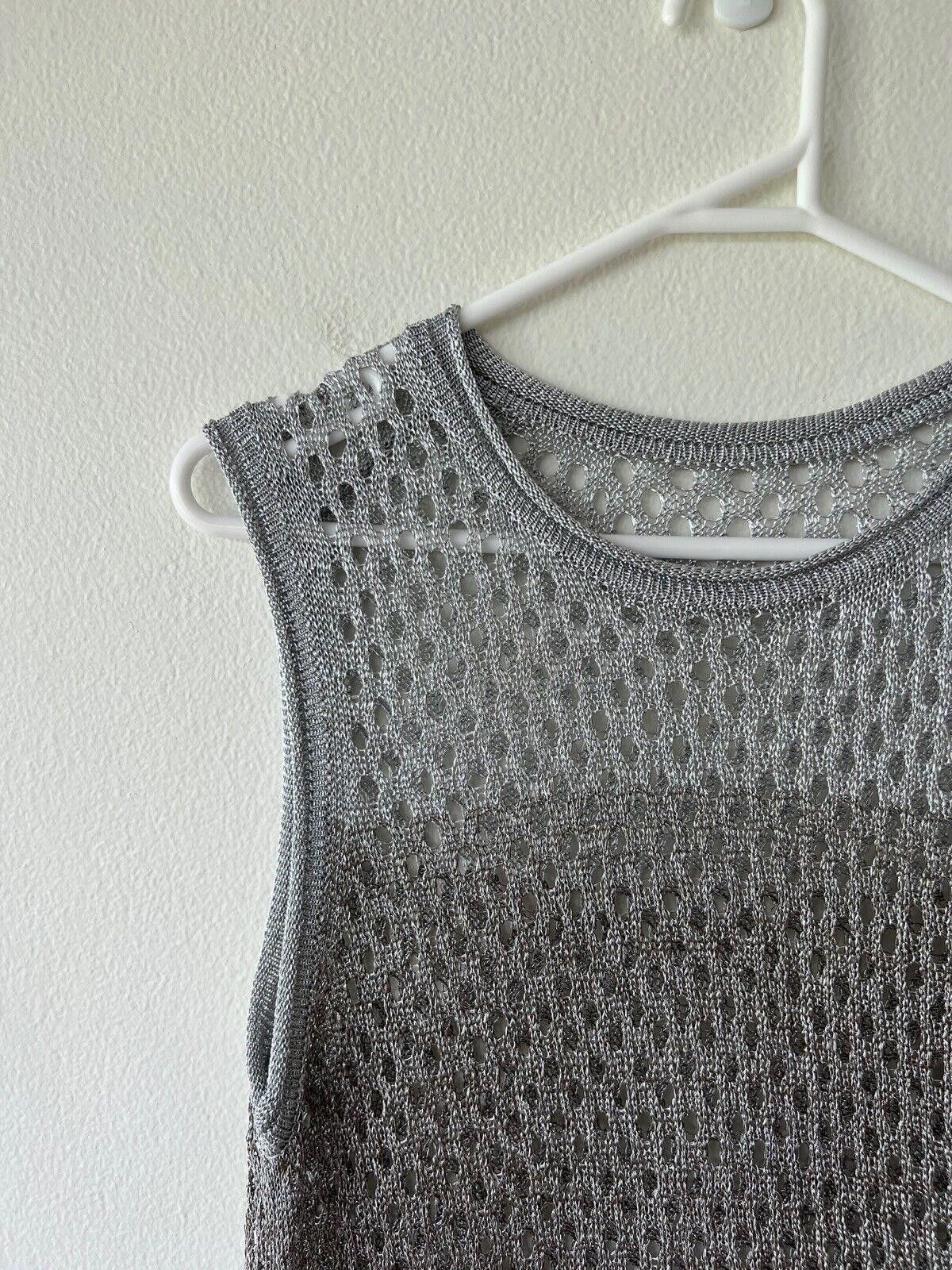 Dion Lee New dion lee top singlet tee metallic mesh tank silver large Size L / US 10 / IT 46 - 4 Thumbnail