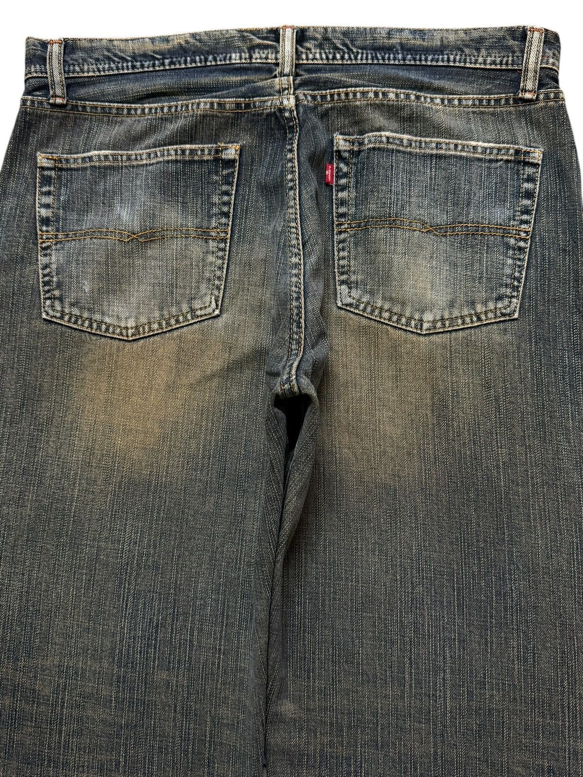 Japanese Brand Vintage 90s Japanese Mud Wash Faded Distress Wide Leg Baggy Size US 34 / EU 50 - 4 Thumbnail