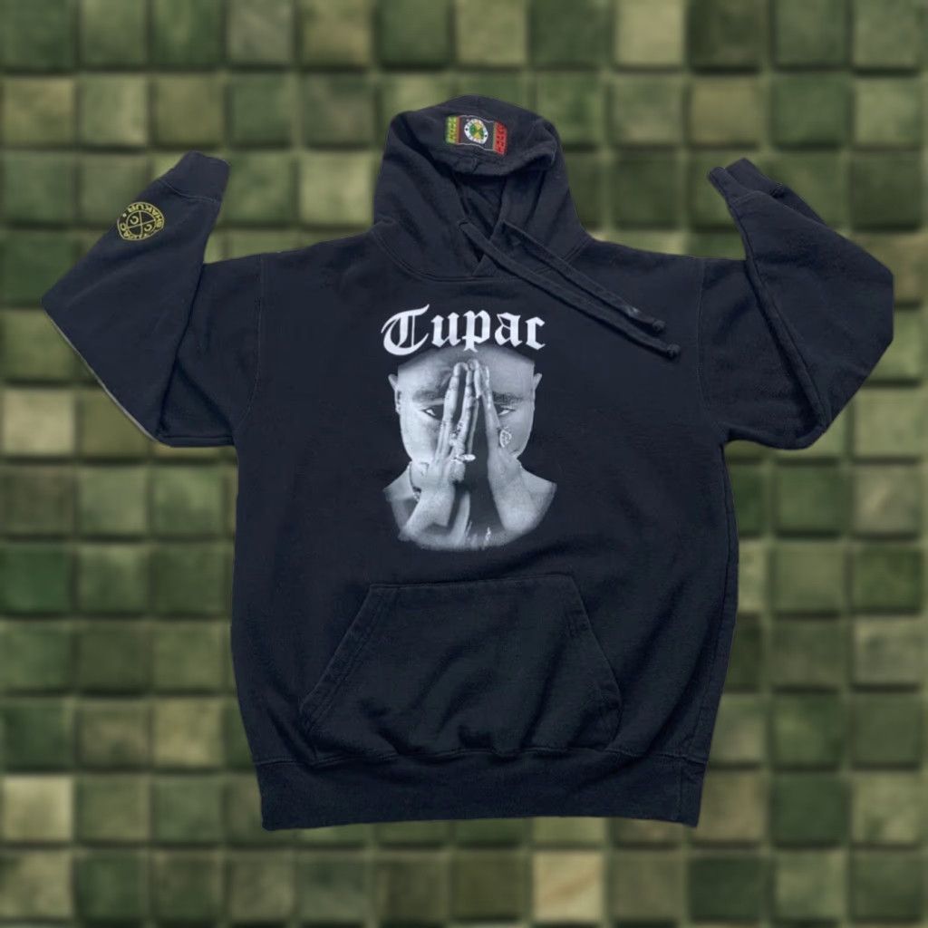 Vintage VINTAGE Cross Colours Tupac Graphic Hoodie Medium Black 90s Y2K Pullover Hooded With Pockets Mens Size US M / EU 48-50 / 2 - 1 Thumbnail