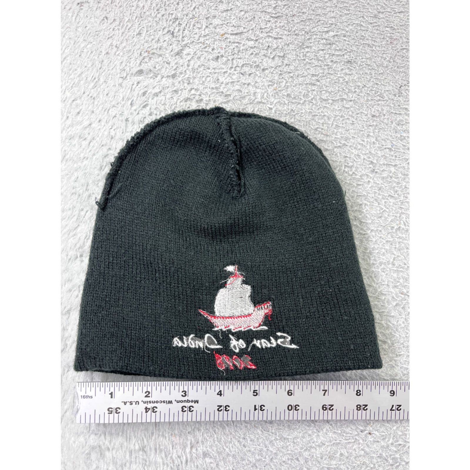 Vintage Star Of India Beanie Hat Adult One Size Black Knit Acrylic Sailing Theme Unisex Size ONE SIZE - 4 Thumbnail