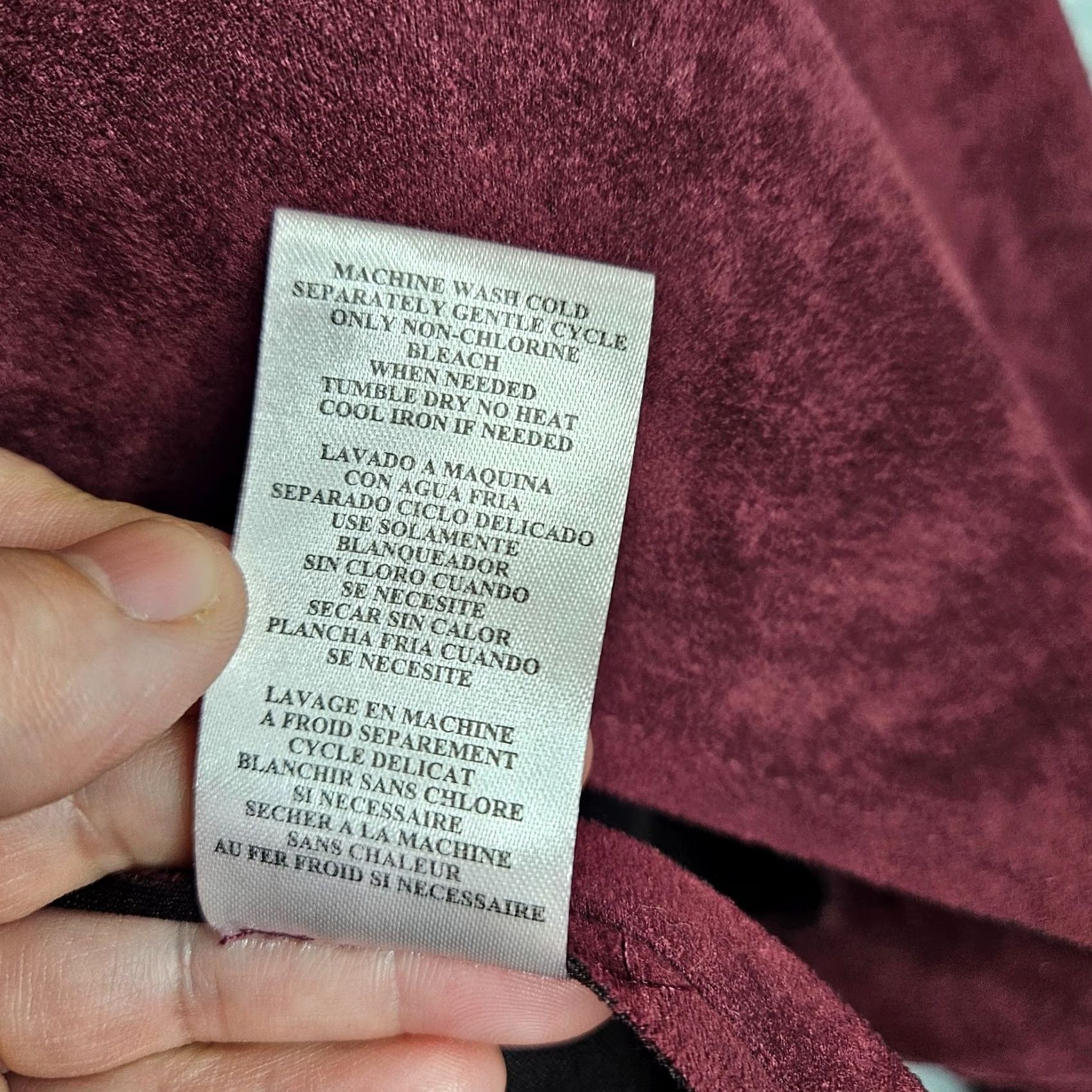 Vintage VINTAGE Kut From The Kloth Faux Suede Moto Jacket Burgundy Women's Size L Size L / US 10 / IT 46 - 7 Thumbnail