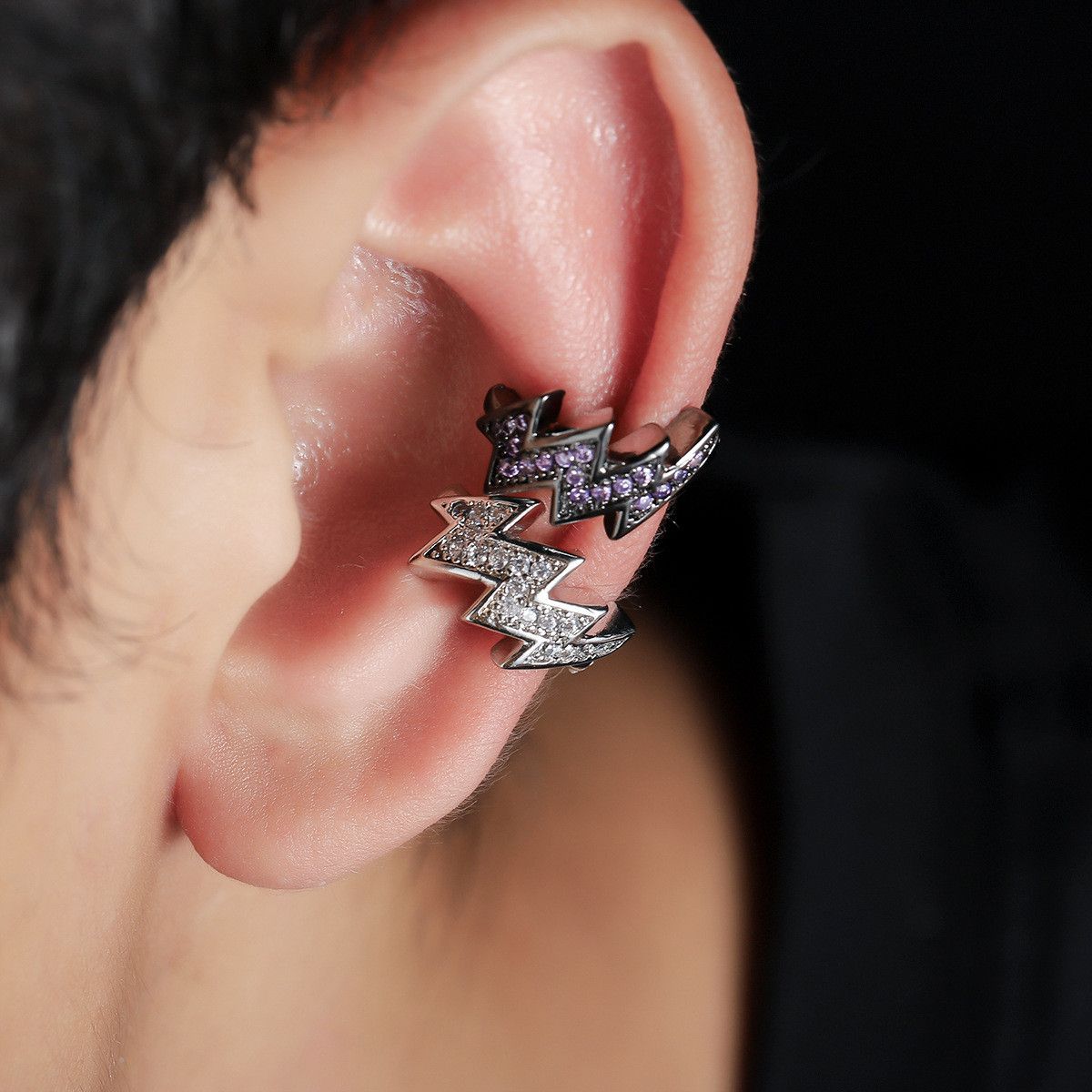 Jewelry Flashlight Hip-hop Earrings One Pairs Chrome Jewelry Size ONE SIZE - 2 Thumbnail