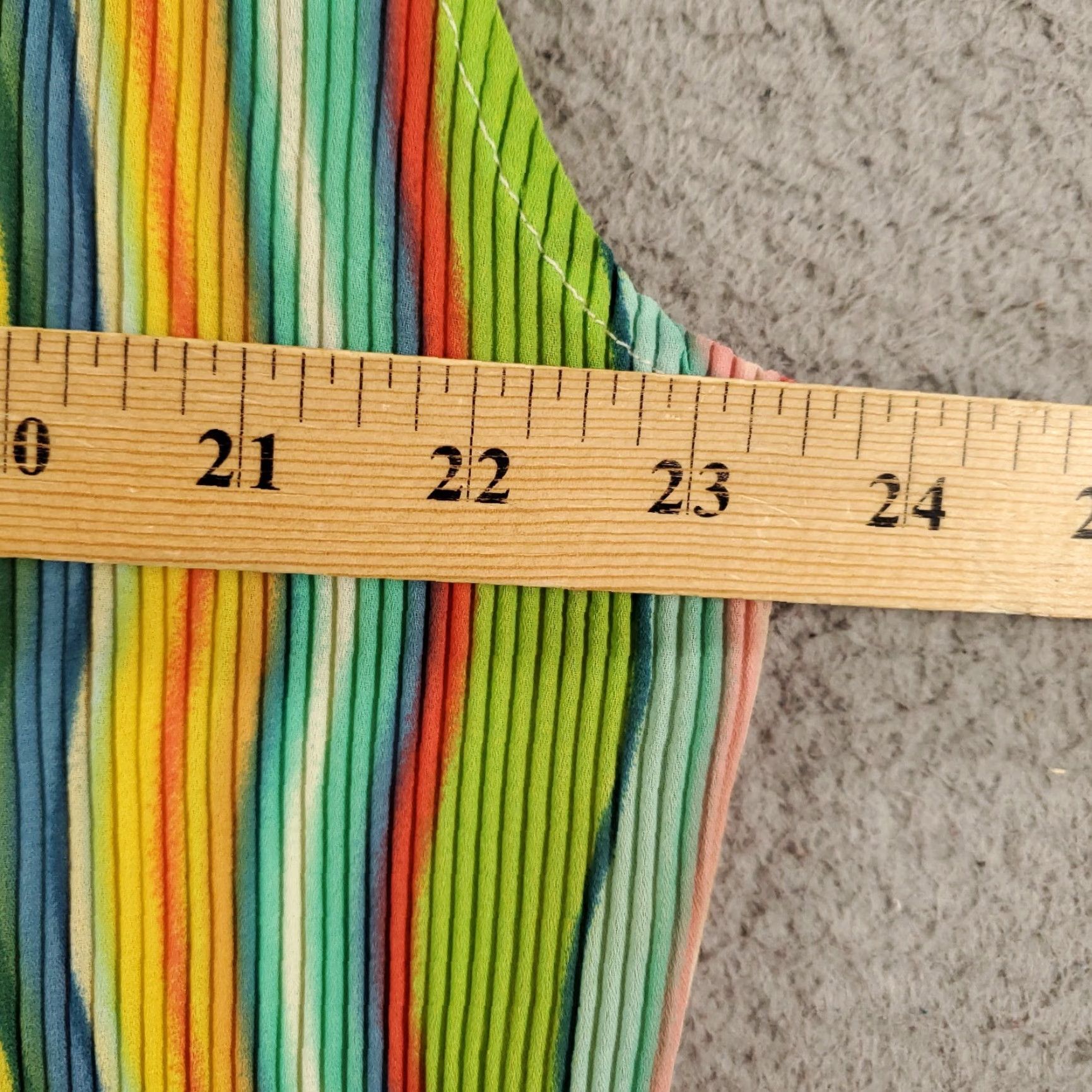 Rainbow Rainbow Colorful Button Up Blouse 2X Multicolor Pleated Texture Womens Size XXL / US 16-18 / IT 52-54 - 4 Thumbnail