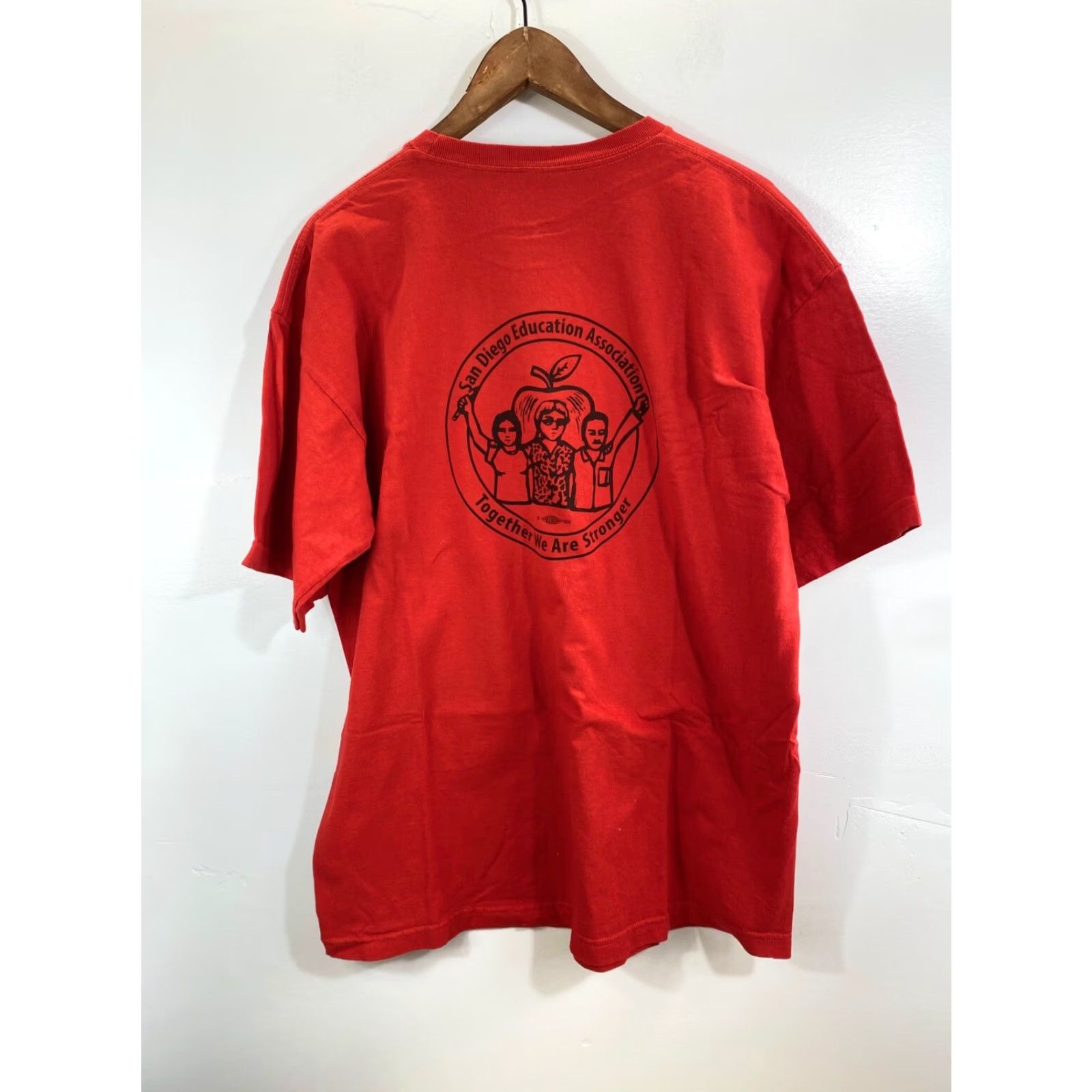 Vintage Bayside T Shirt Red Short Sleeve XL Men Logo Crew Neck 1735 Union Teacher Bestsellers BaySide Together We Are Stronger T-Shirt Size US XL / EU 56 / 4 - 2 Thumbnail
