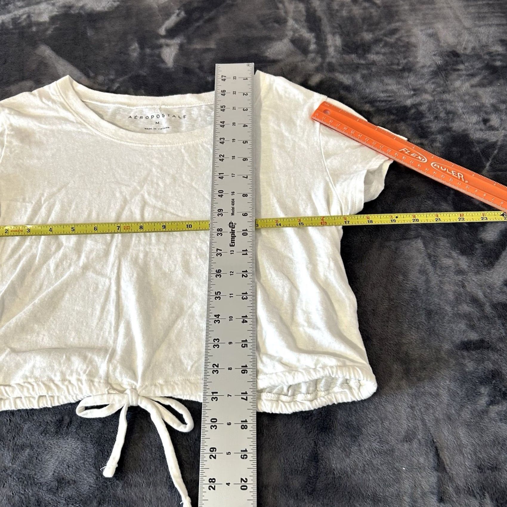 Vintage Aero Cropped Top Shirt Women Medium White Short Sleeve Wide Neck 2020 Size M / US 6-8 / IT 42-44 - 4 Thumbnail