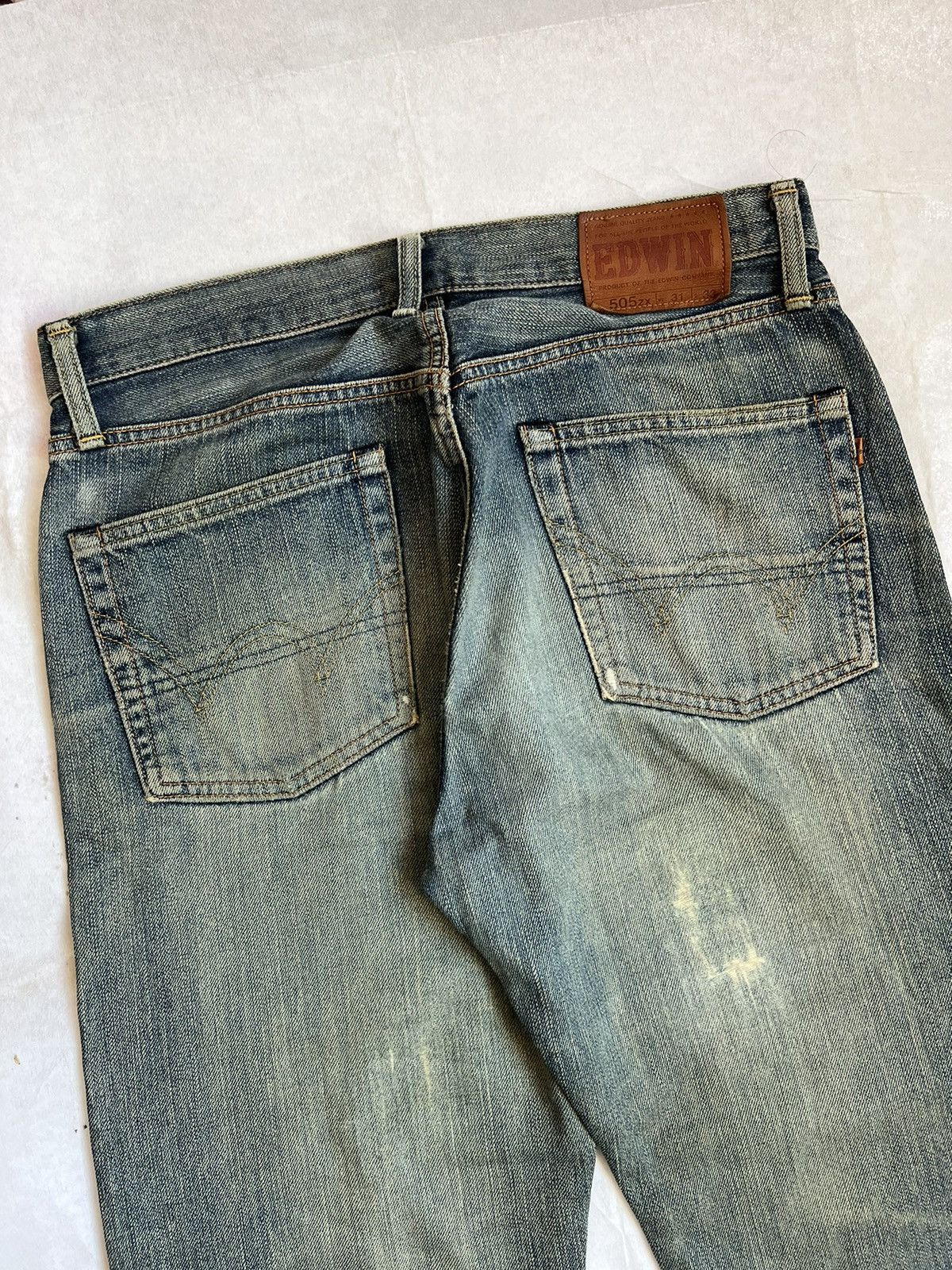 Edwin × Vintage Dirty Edwin 505zx Selvedge Distressed Denim Size US 32 / EU 48 - 16 Thumbnail