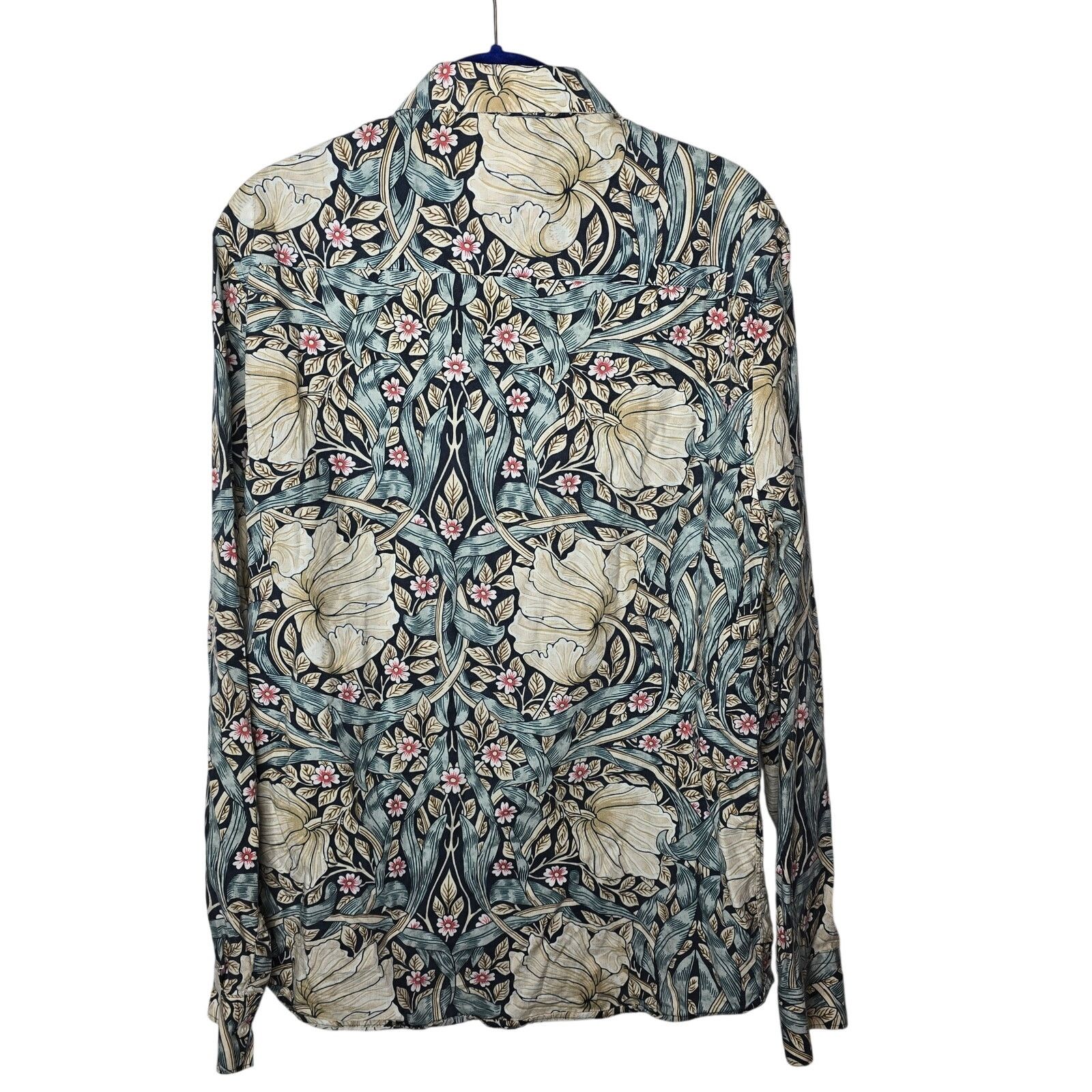 H&M Morris & Co Floral Multicolor Long Sleeve Button-up Shirt M Size US M / EU 48-50 / 2 - 5 Thumbnail
