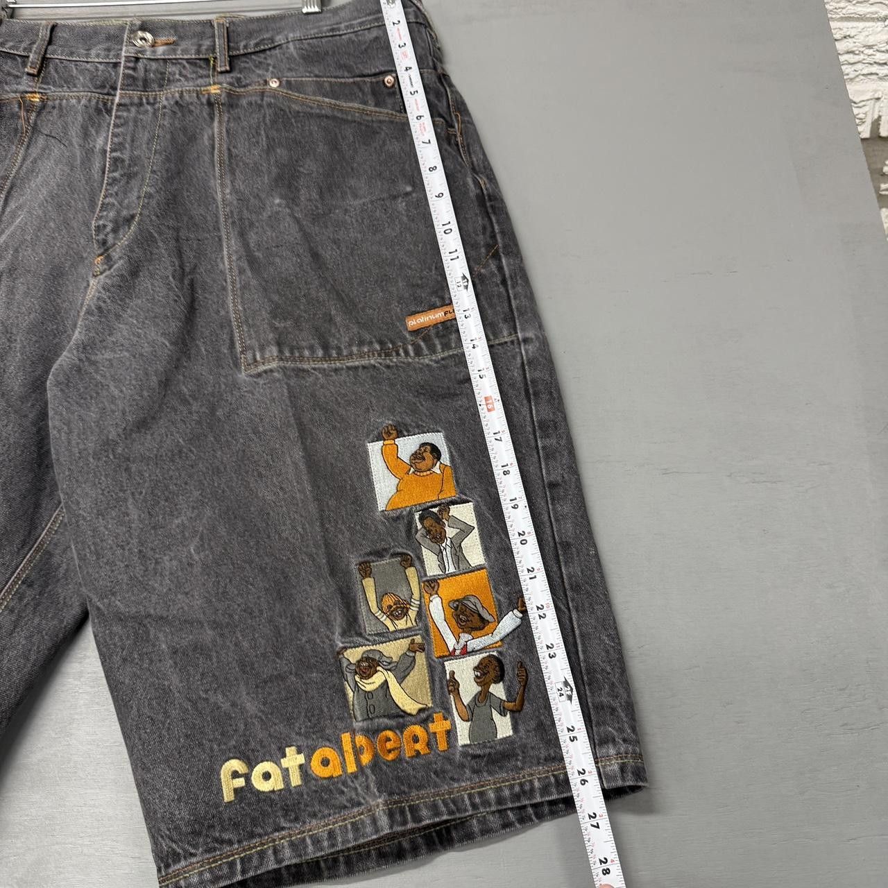 Fubu Y2K Platinum Fubu Embroidered Fat Albert Faded Jorts Size 38 Size US 38 / EU 54 - 4 Thumbnail