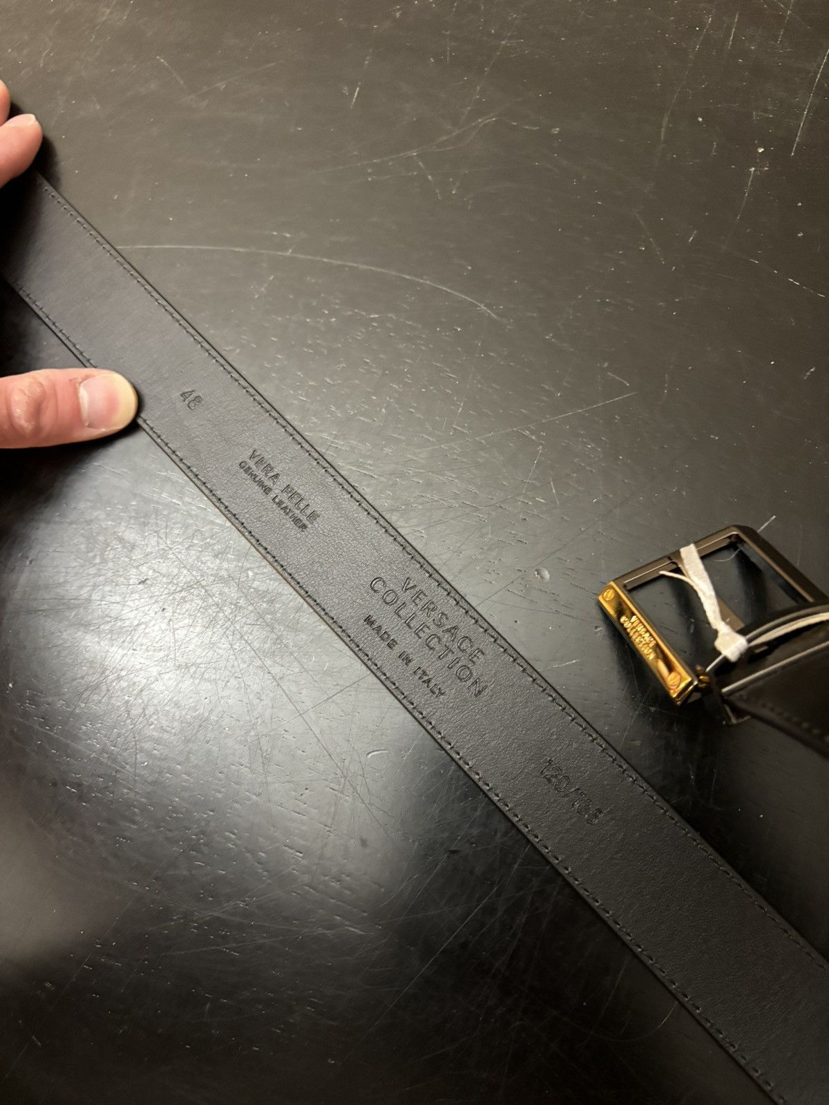 Versace Versace Collection Leather Belt Black Gold Size 46 - 7 Thumbnail