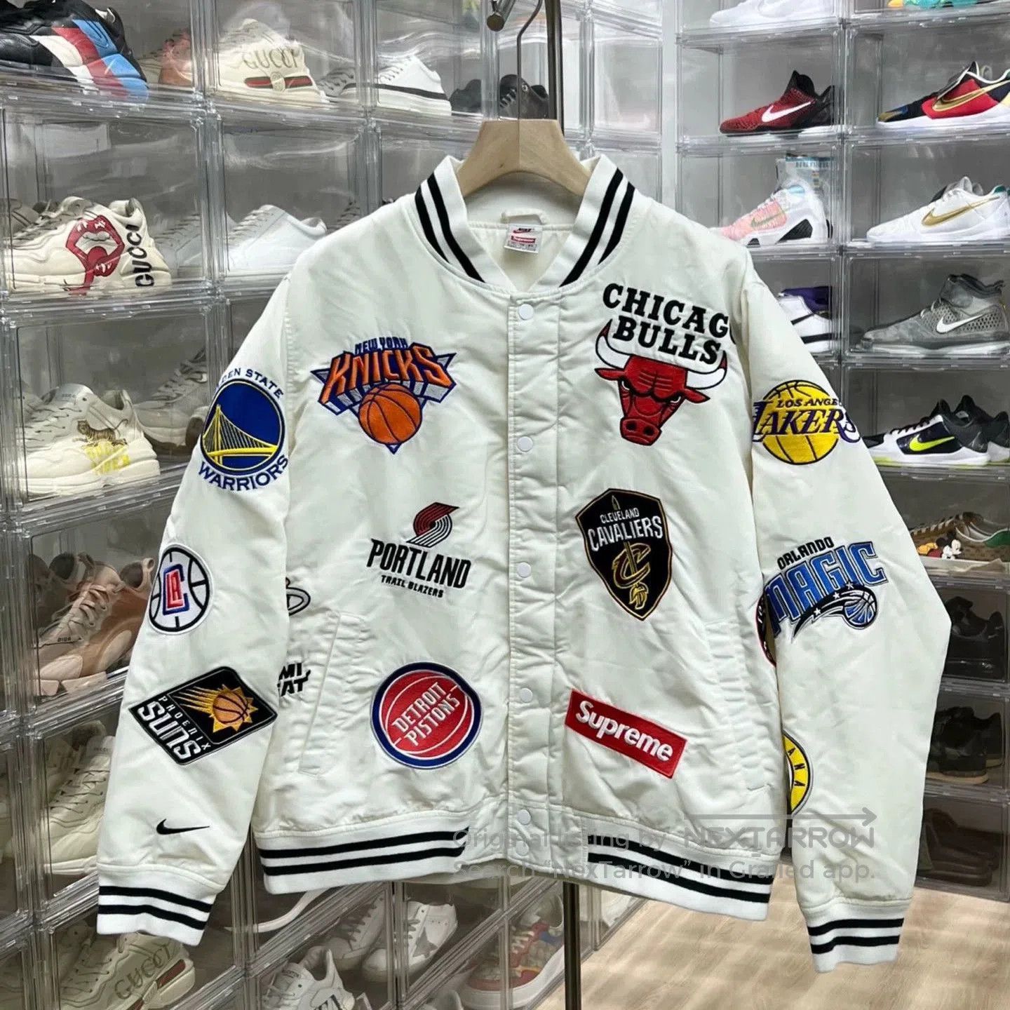 supreme nba baseball jersey in white.
