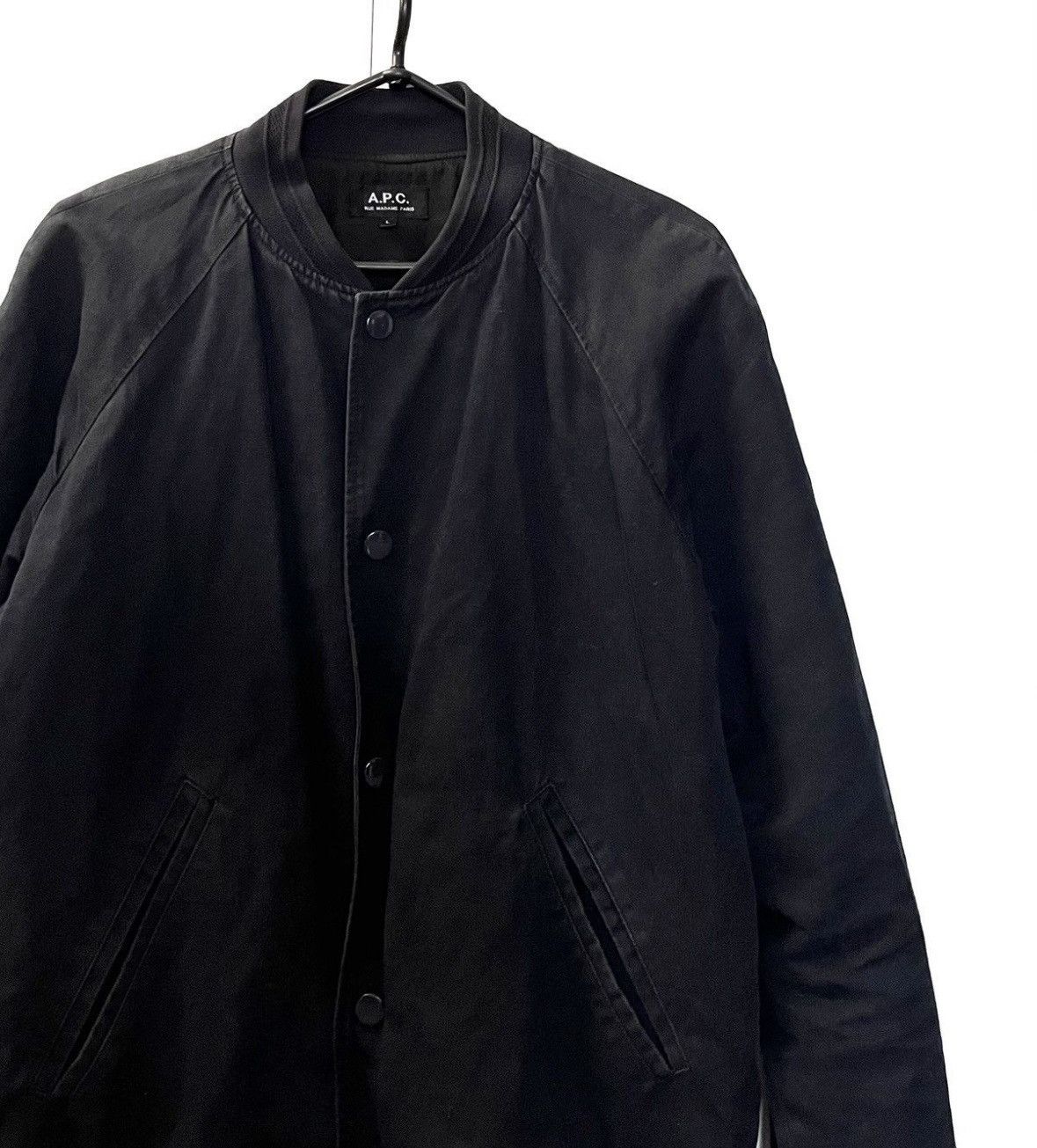 A.P.C. × Japanese Brand 🇯🇵A.P.C Navy Kenickie Teddy Dark Navy Bomber Jacket Size US L / EU 52-54 / 3 - 3 Thumbnail