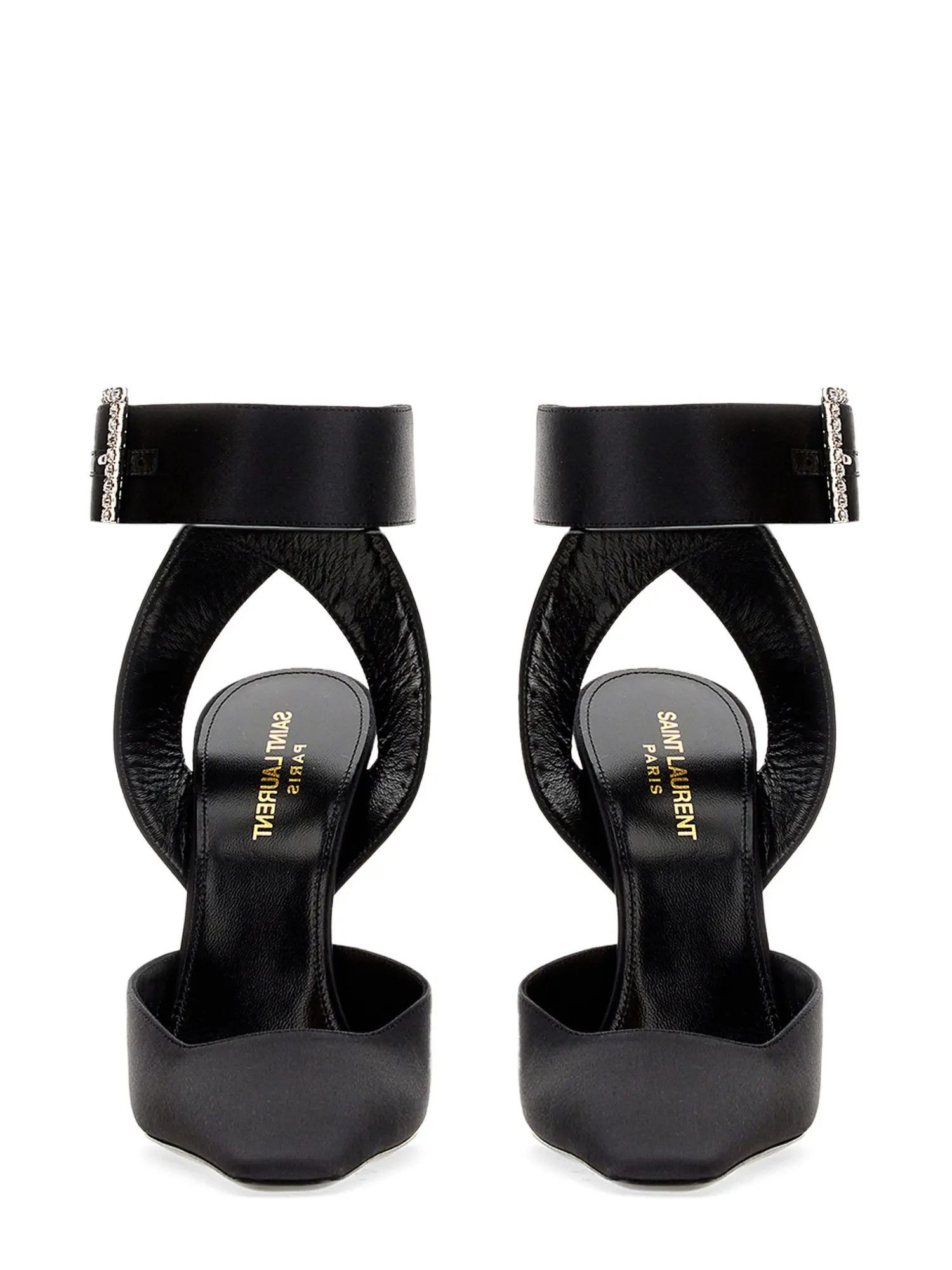 Saint Laurent Paris o1b1hav111224 Fanny Slingback Pumps in Crepe Satin in Black Size US 10.5 / IT 40.5 - 2 Thumbnail