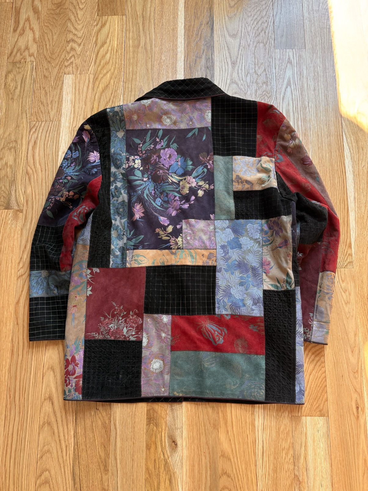 Roberto Cavalli Roberto Cavalli Vintage 80s Floral Patchwork Suede Blazer M Size US M / EU 48-50 / 2 - 3 Thumbnail