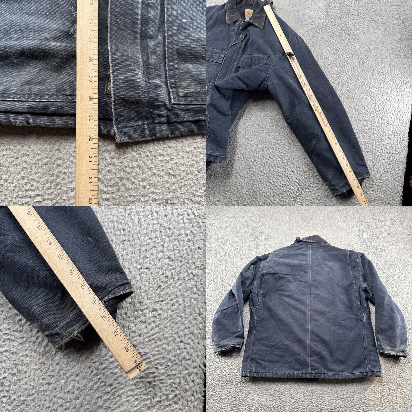 Carhartt VINTAGE Carhartt Chore Jacket Navy Blue Mens XL Distressed Grunge Canvas Logo 50s 60s Workwear Jacket Size US XL / EU 56 / 4 - 8 Thumbnail