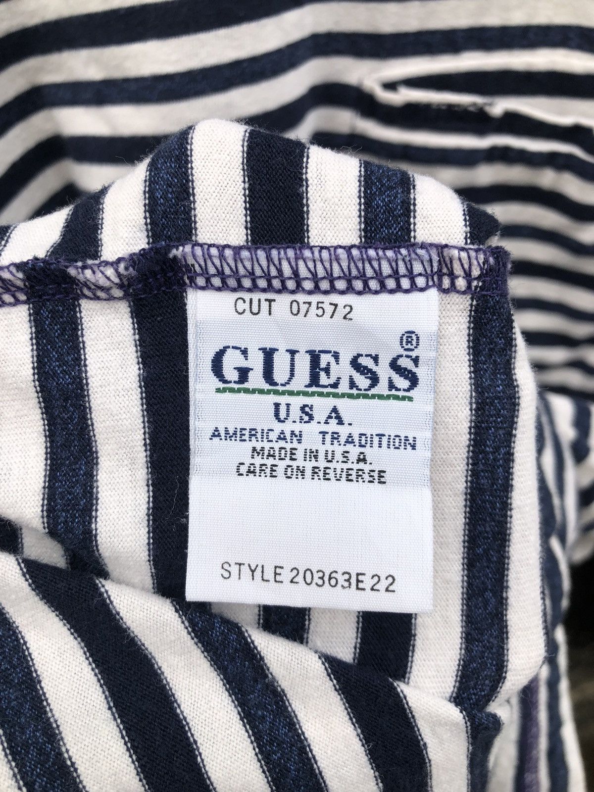 Guess × Vintage Vintage Guess Striped Pocket LongSleeve Tee Size US M / EU 48-50 / 2 - 3 Thumbnail