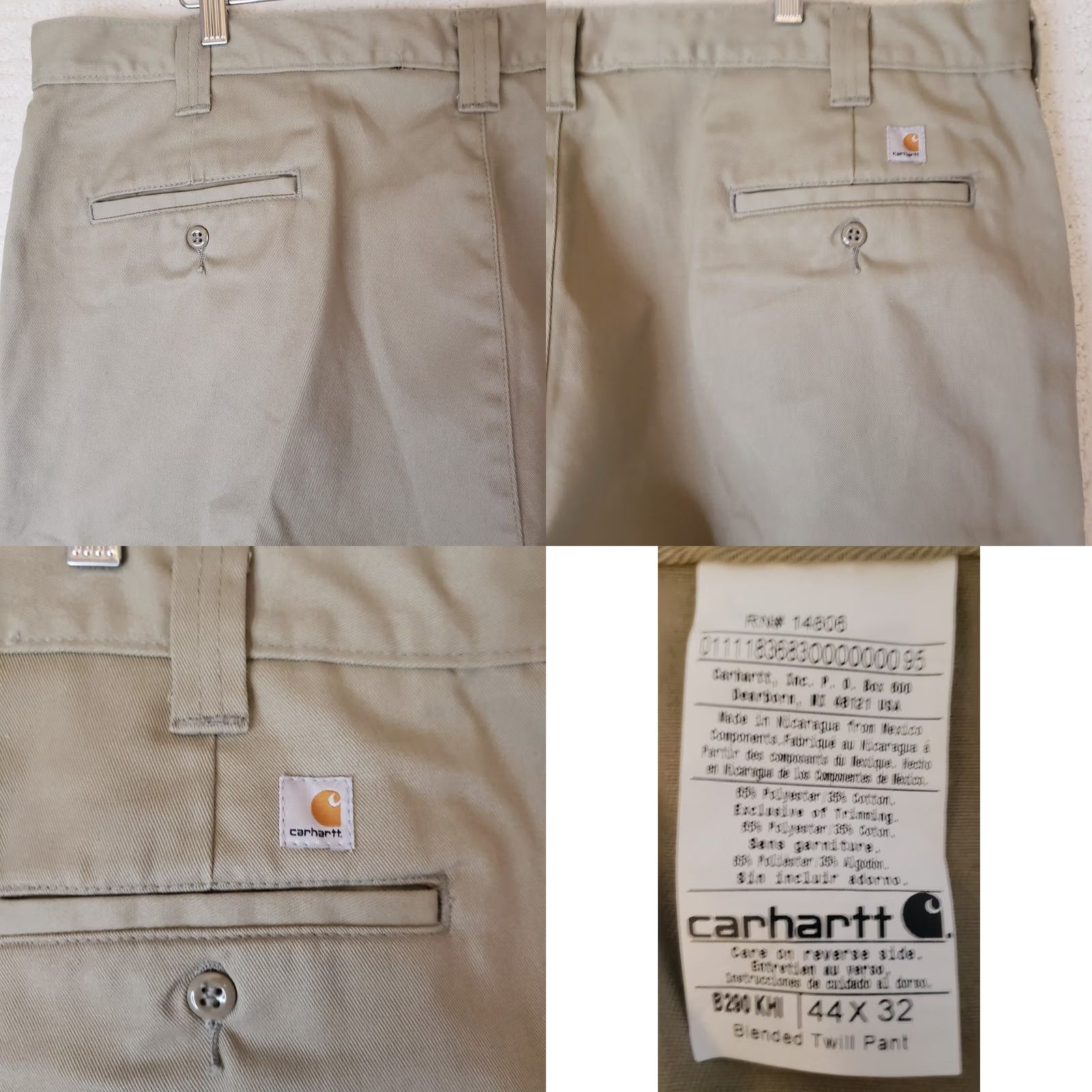Carhartt Carhartt B290 KHI Khaki Twill Work Relaxed Fit Pant - 44 Size - Beige Size US 44 / EU 60 - 9 Thumbnail