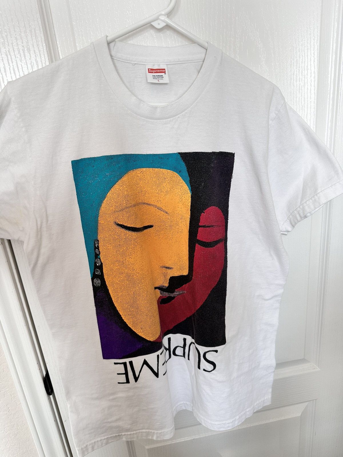 Supreme Supreme Abstract Tee White Large Grailed