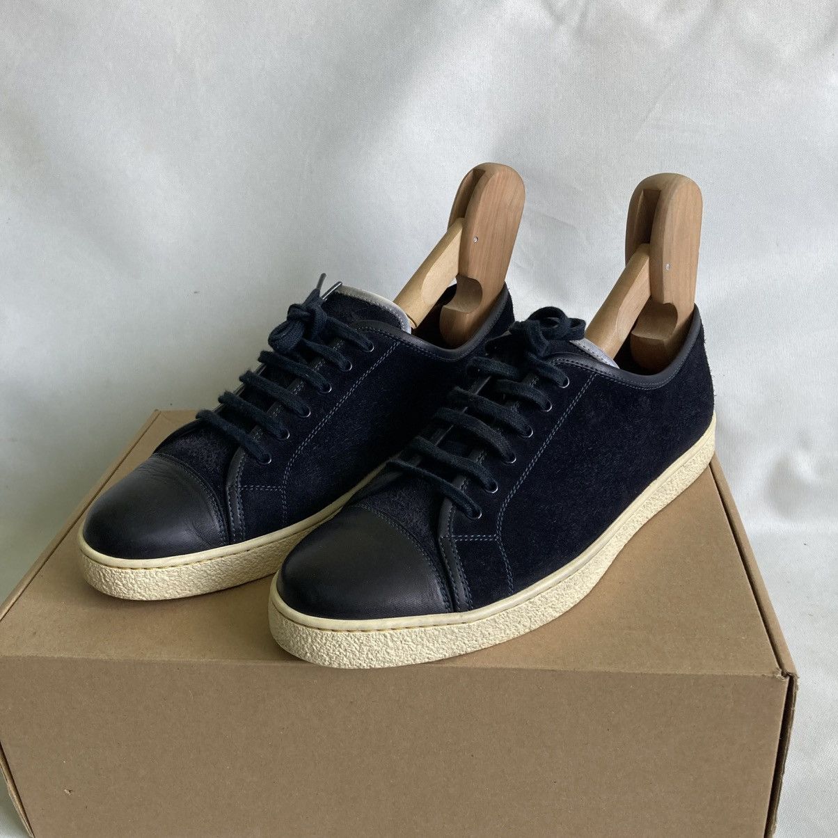 John Lobb John Lobb Levah Cap-Toe Sneakers Blue Suede and Leather Size US 7 / EU 40 - 2 Thumbnail