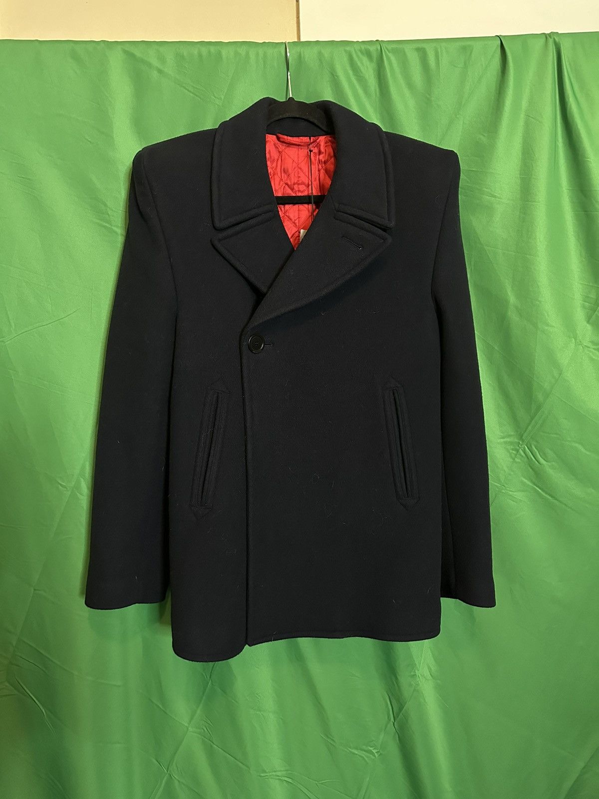Balenciaga Padded shoulder cashmere + wool fleece 2019 peacoat NWT Size US S / EU 44-46 / 1 - 2 Thumbnail