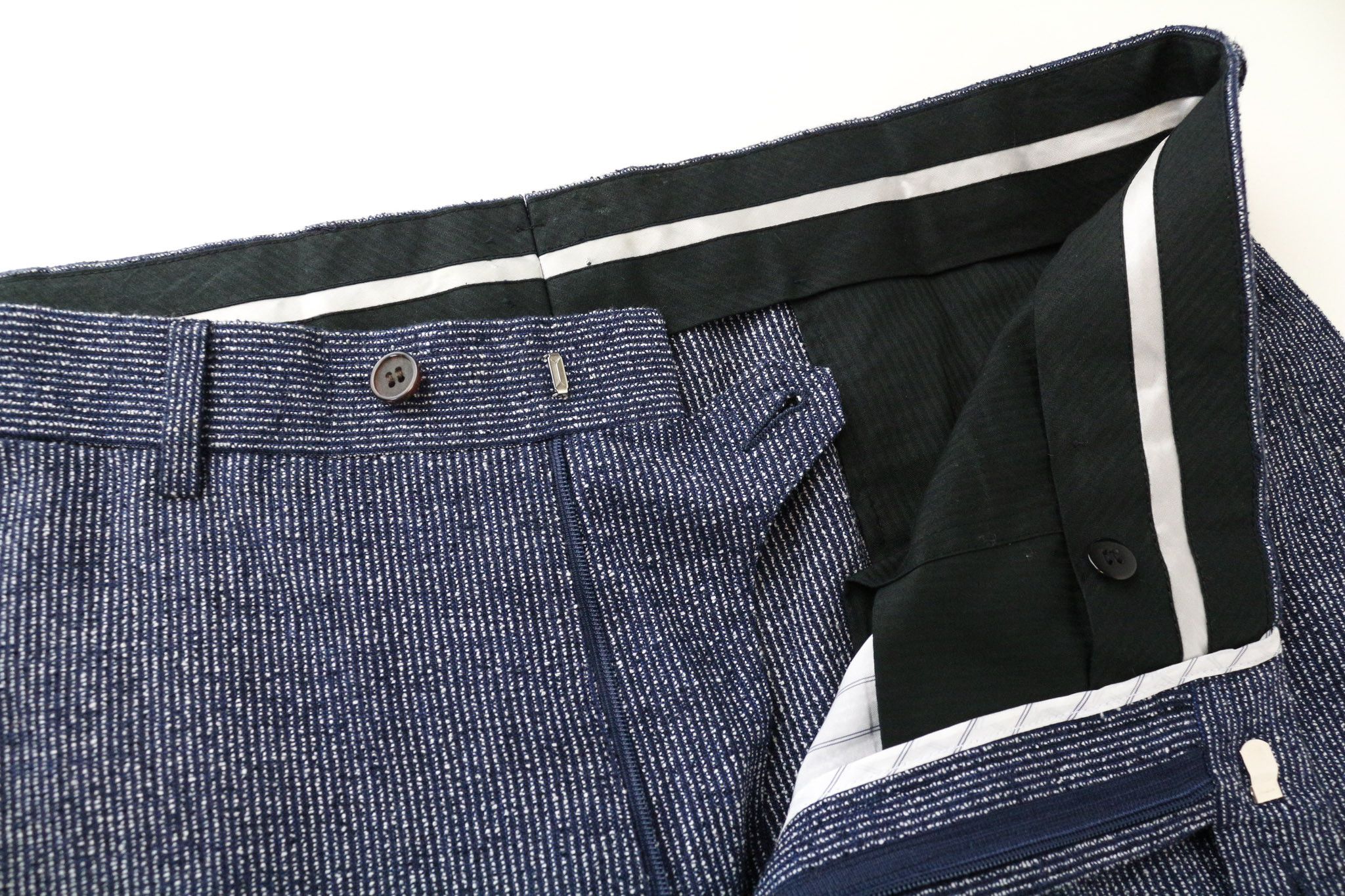 Suitsupply BRESCIA UK42L Blue Linen Silk Cotton Trousers 75367 Size 42L - 3 Thumbnail