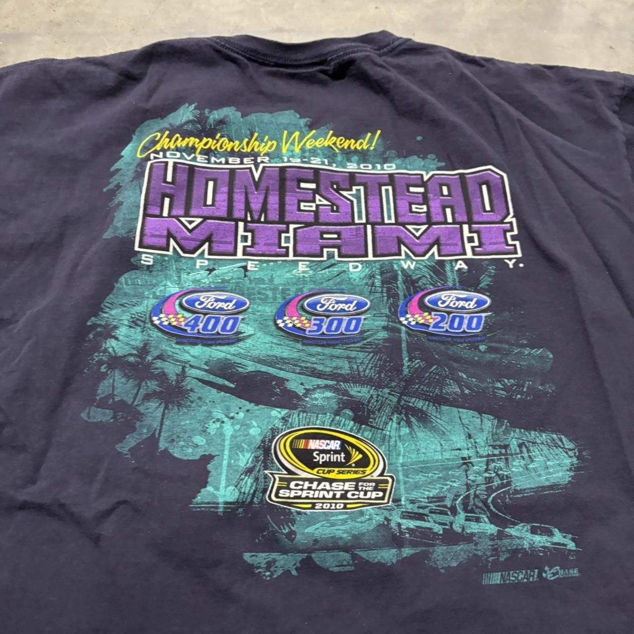 NASCAR × Vintage Crazy Vintage Y2K/2000s Navy Blue NASCAR Racing Graphic Tee! Size US XXL / EU 58 / 5 - 4 Thumbnail