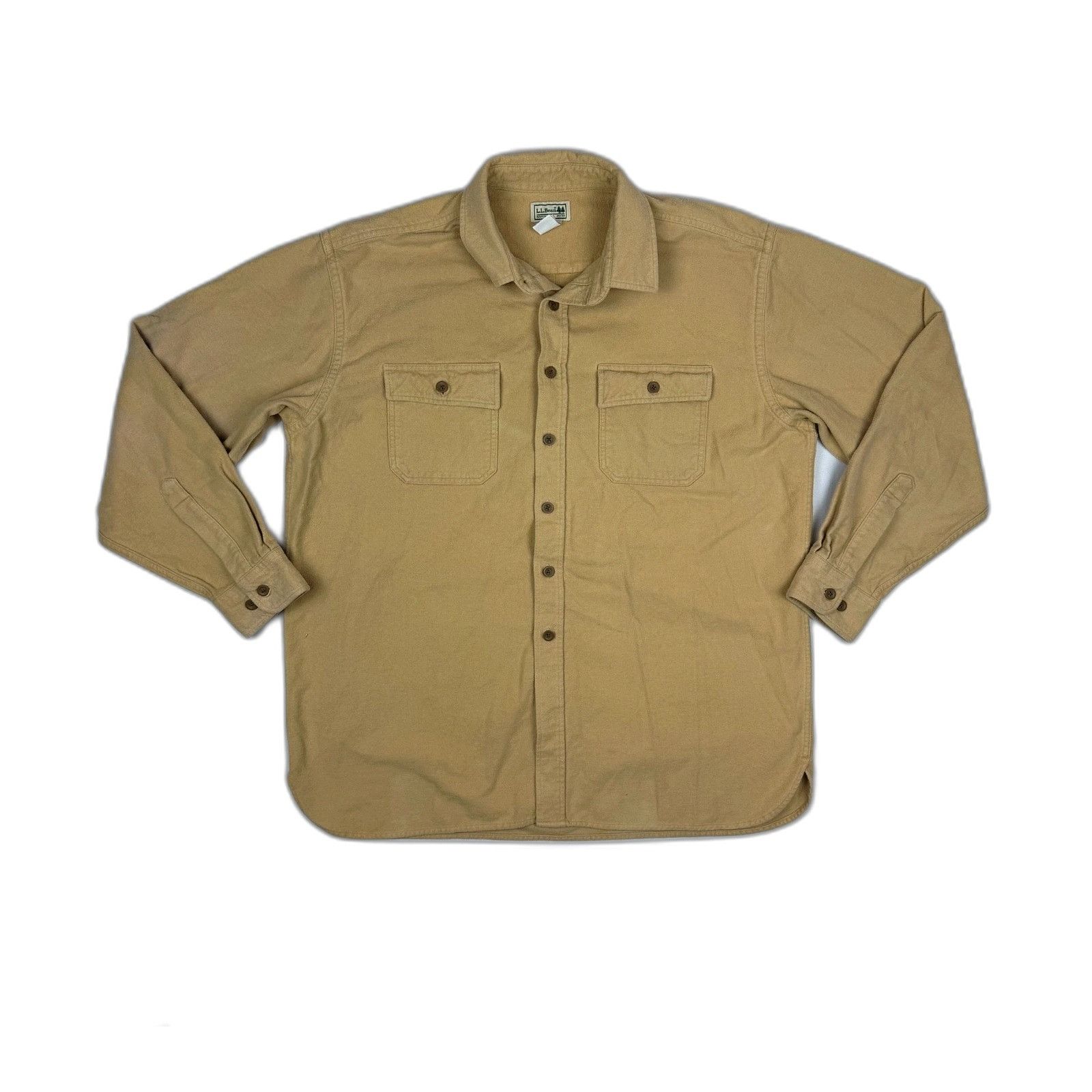 L.L. Bean LL Bean Chamois Cloth Shirt Mens XL Tan Button Up Workwear H Size US XL / EU 56 / 4 - 1 Thumbnail