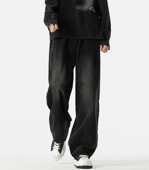 Japanese Brand American retro black loose straight wide-leg jeans Size US 32 / EU 48 - 4 Thumbnail