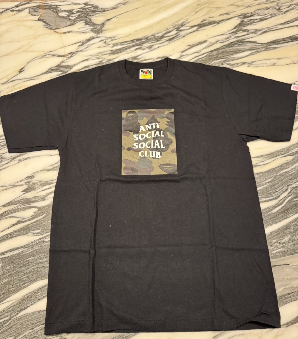Anti Social Social Club × Bape BAPE X ASSC 1ST CAMO BOX TEE Size US L / EU 52-54 / 3 - 1 Thumbnail