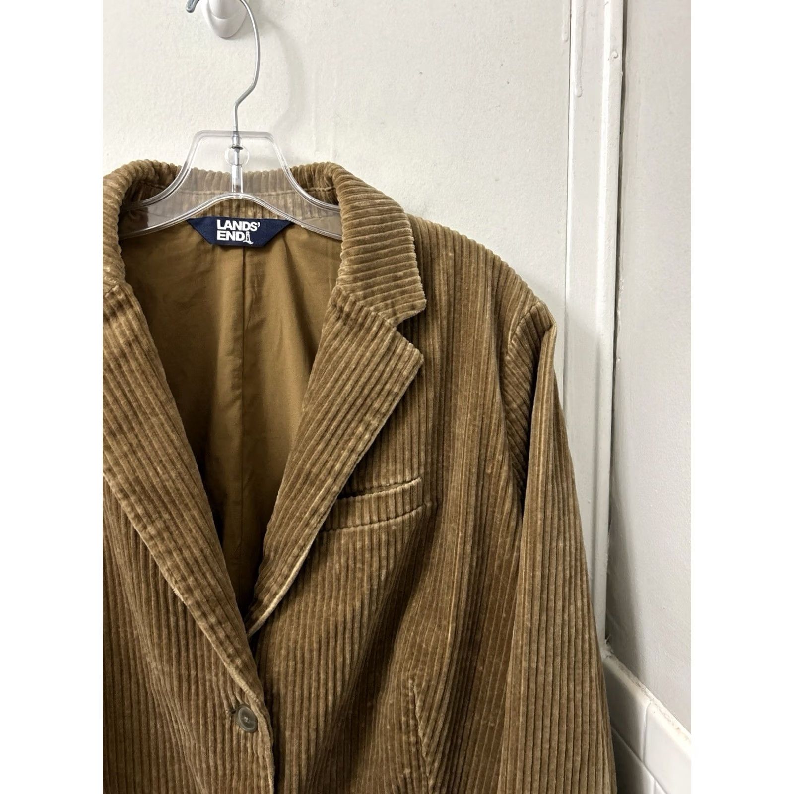 Lands' End Lands' End Corduroy Blazer Mens 44R Brown 2 Button Sport Coat Jacket Vintage No Size 44R - 4 Thumbnail