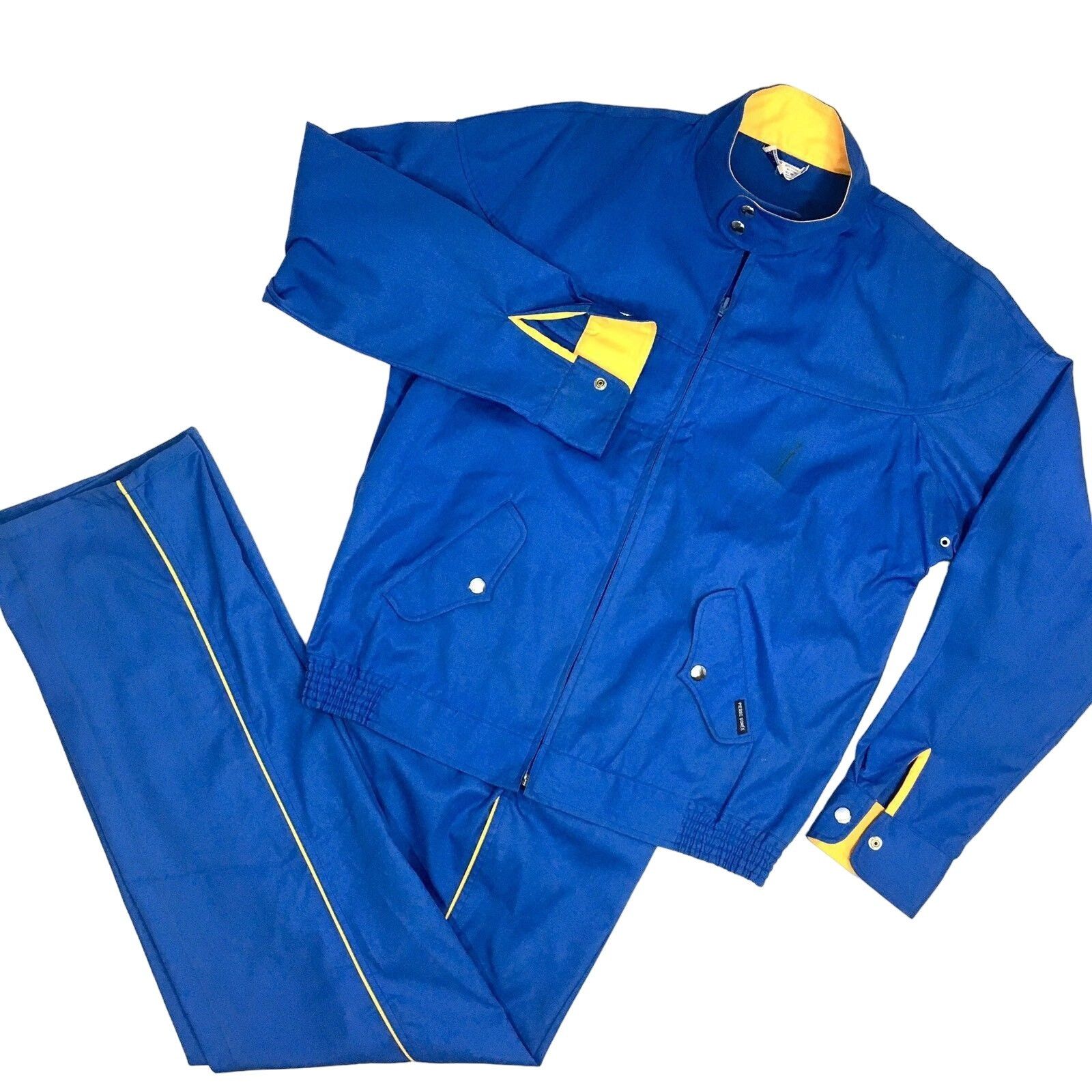 Other 2 pc Vtg Pierre Bonee Blue Gabardine Yellow Track Suit Size US M / EU 48-50 / 2 - 1 Thumbnail