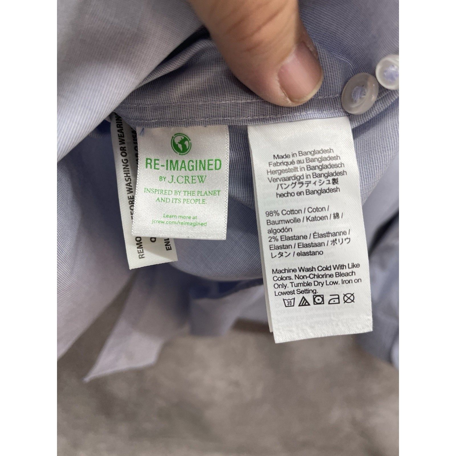 J.Crew J.Crew Men's Slim Fit Shirt Re-Imagined Blue 98% Cotton XL $ Size US XL / EU 56 / 4 - 7 Thumbnail