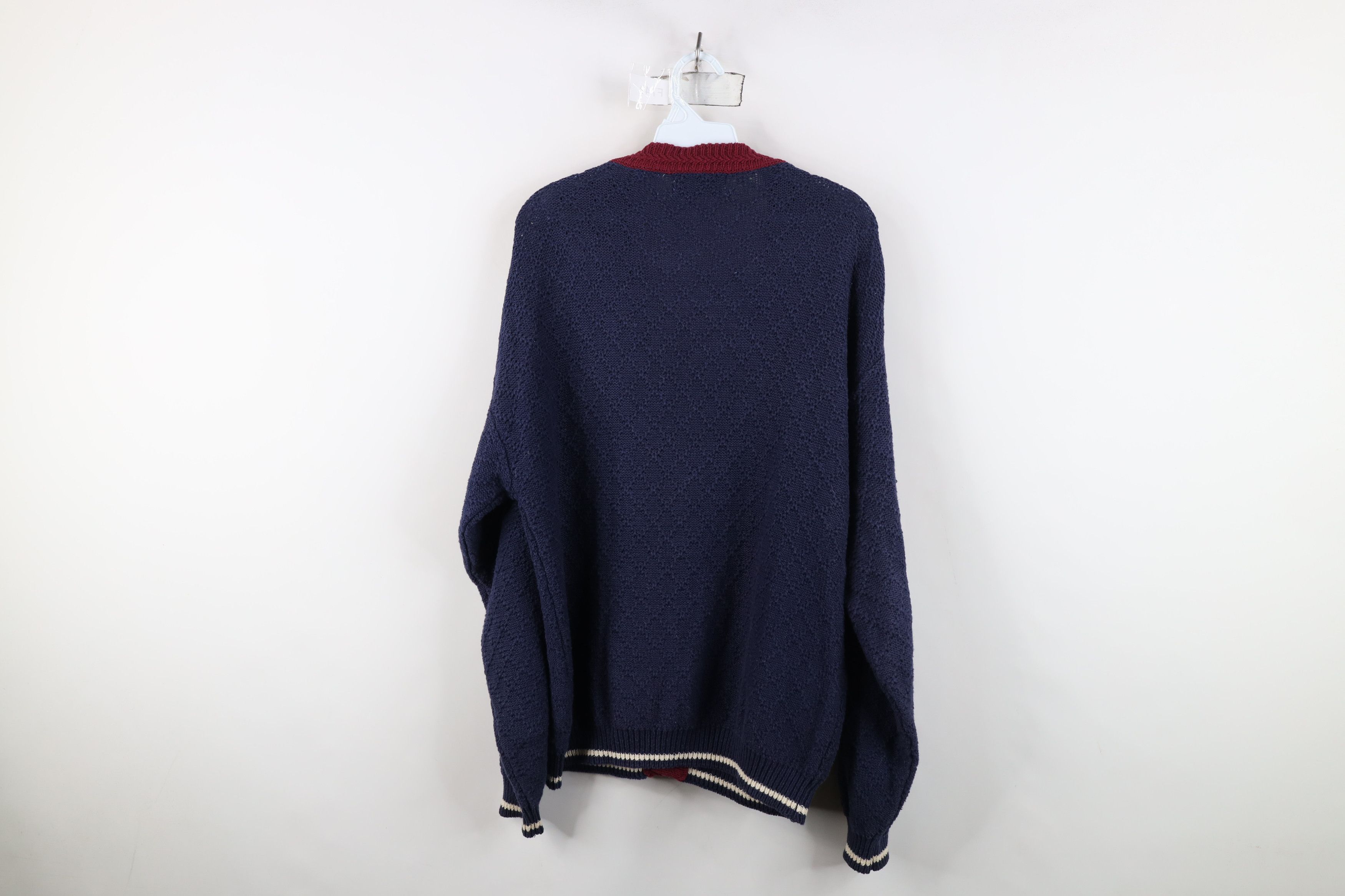 Vintage Vintage 90s Streetwear Club Diamond Knit Cardigan Sweater Size US M / EU 48-50 / 2 - 13 Thumbnail