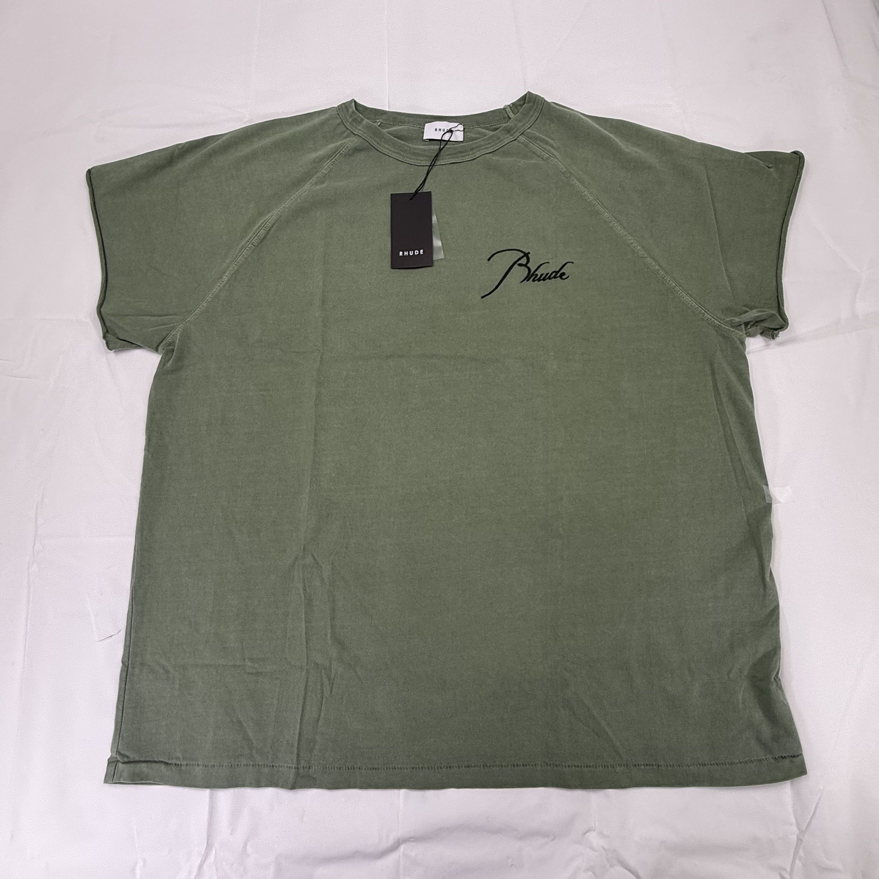 Rhude Rhude Script Logo Raglan T-Shirt Sage Green Washed 2XL Size US XXL / EU 58 / 5 - 2 Thumbnail
