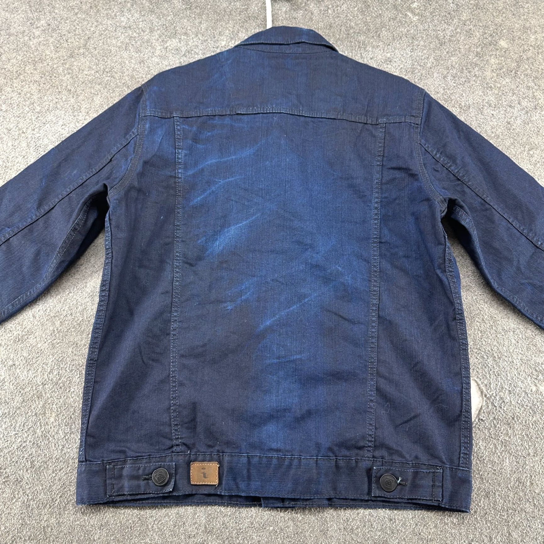 Denime VINTAGE Denim Trucker Jacket Mens XL Blue Button Up Dark Wash Fitted 90s Jacket Boys? Size US XL / EU 56 / 4 - 5 Thumbnail