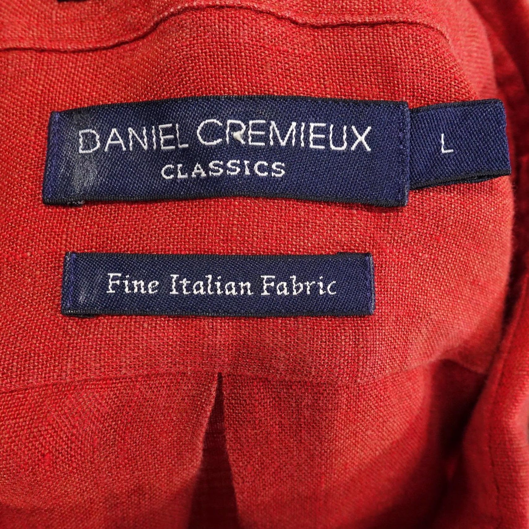 Cremieux VINTAGE Daniel Cremieux Classics Shirt Mens L Red Linen Short Sleeve Button-Up Collared Breathable 100% Italian Fabric Size US L / EU 52-54 / 3 - 6 Thumbnail
