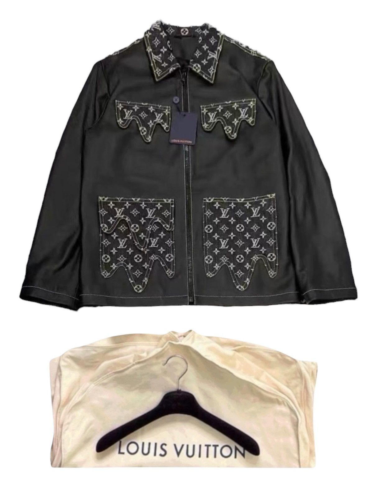 Louis Vuitton × Nigo Louis Vuitton X Nigo 48 Crazy Mix Leather Monogram Jacket Size US M / EU 48-50 / 2 - 1 Thumbnail