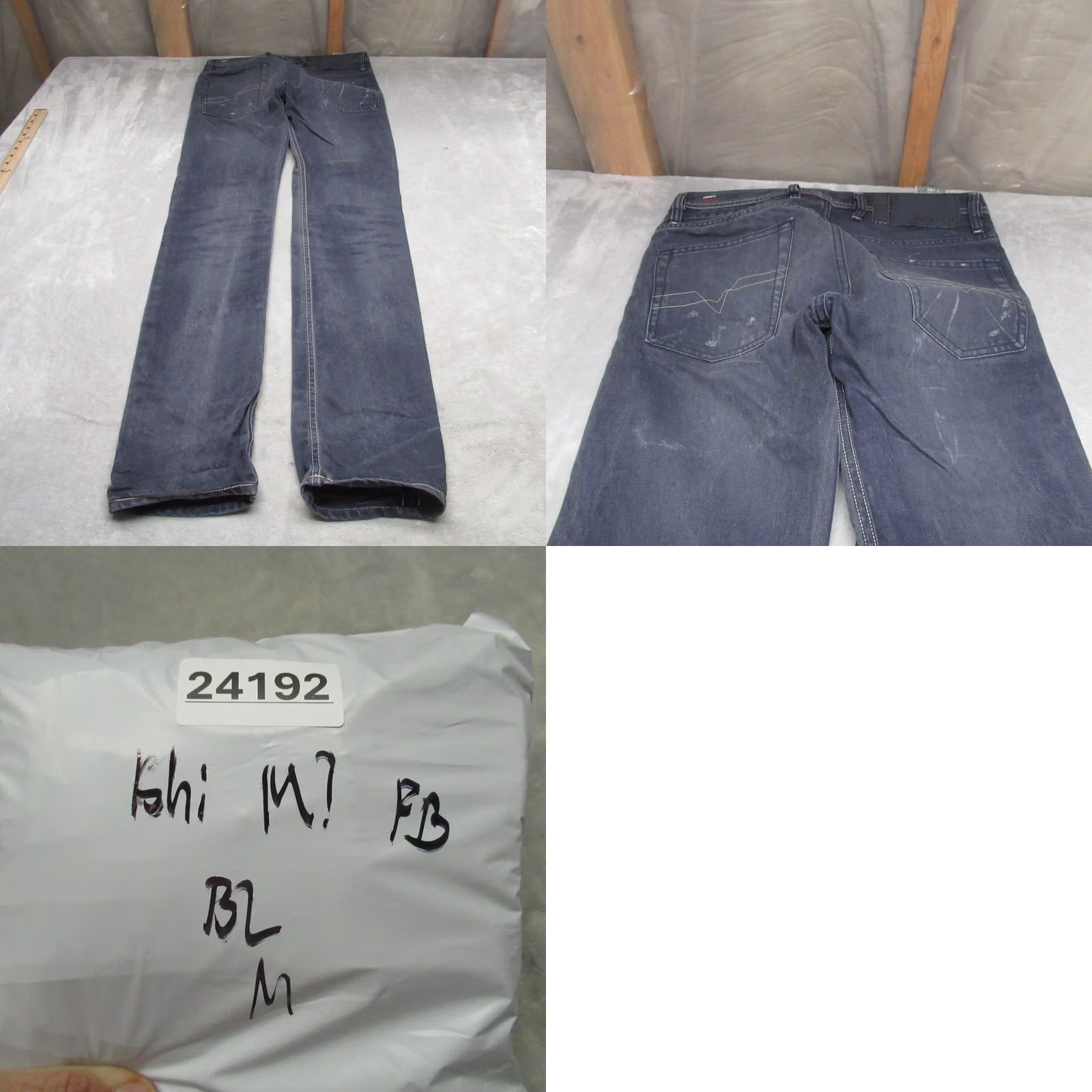 Diesel Diesel Shioner Jeans Slim Skinny 29x32 Dark Wash Denim Streetwear Men Blue 0801A Button Fly Size US 29 - 9 Thumbnail