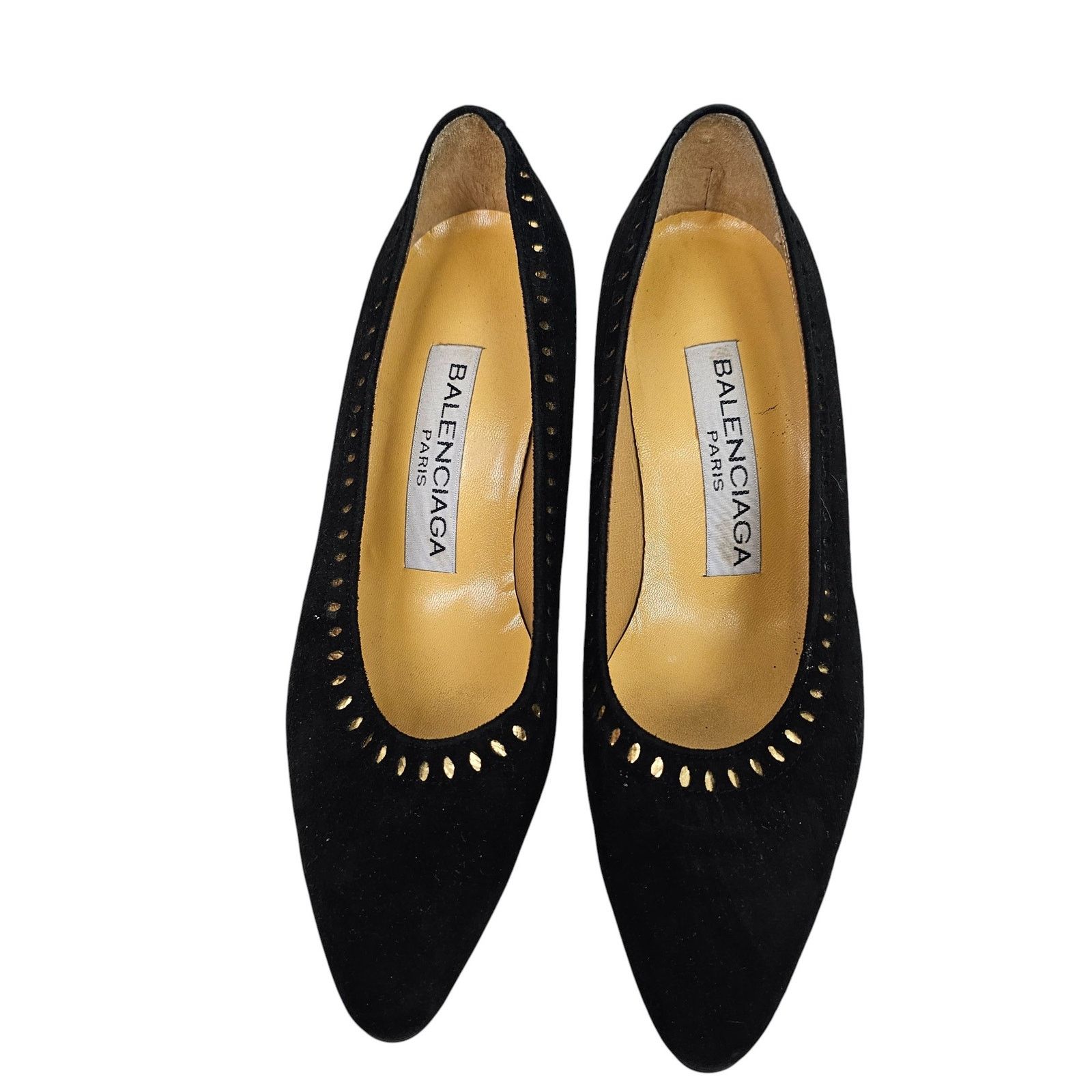 Balenciaga Balenciaga Womens Black Suede Heels Closed Toe Pumps Size 5 Size US 5 / IT 35 - 3 Thumbnail
