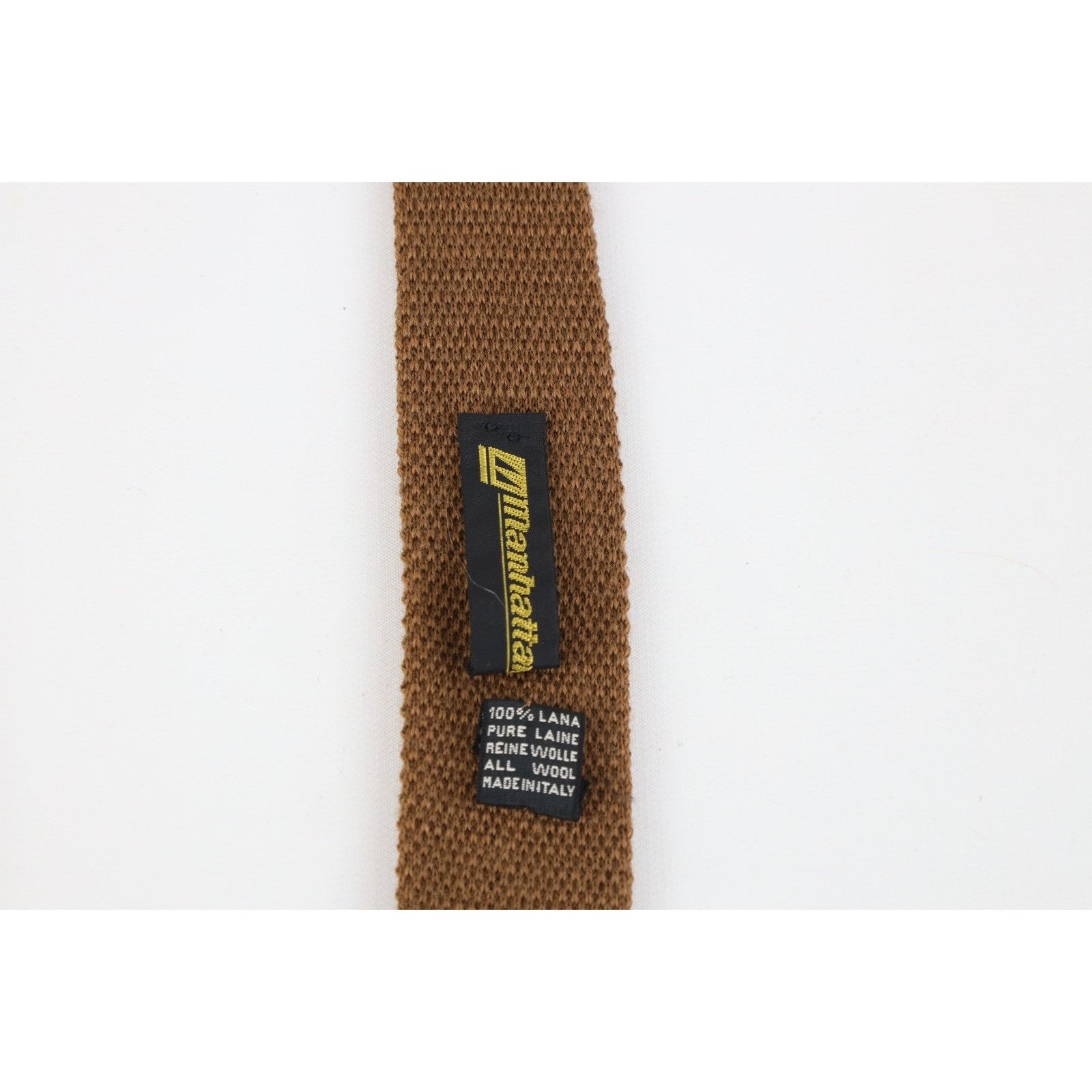 Vintage Vintage 70s Streetwear Wool Knit Square Skinny Neck Tie Size ONE SIZE - 3 Thumbnail