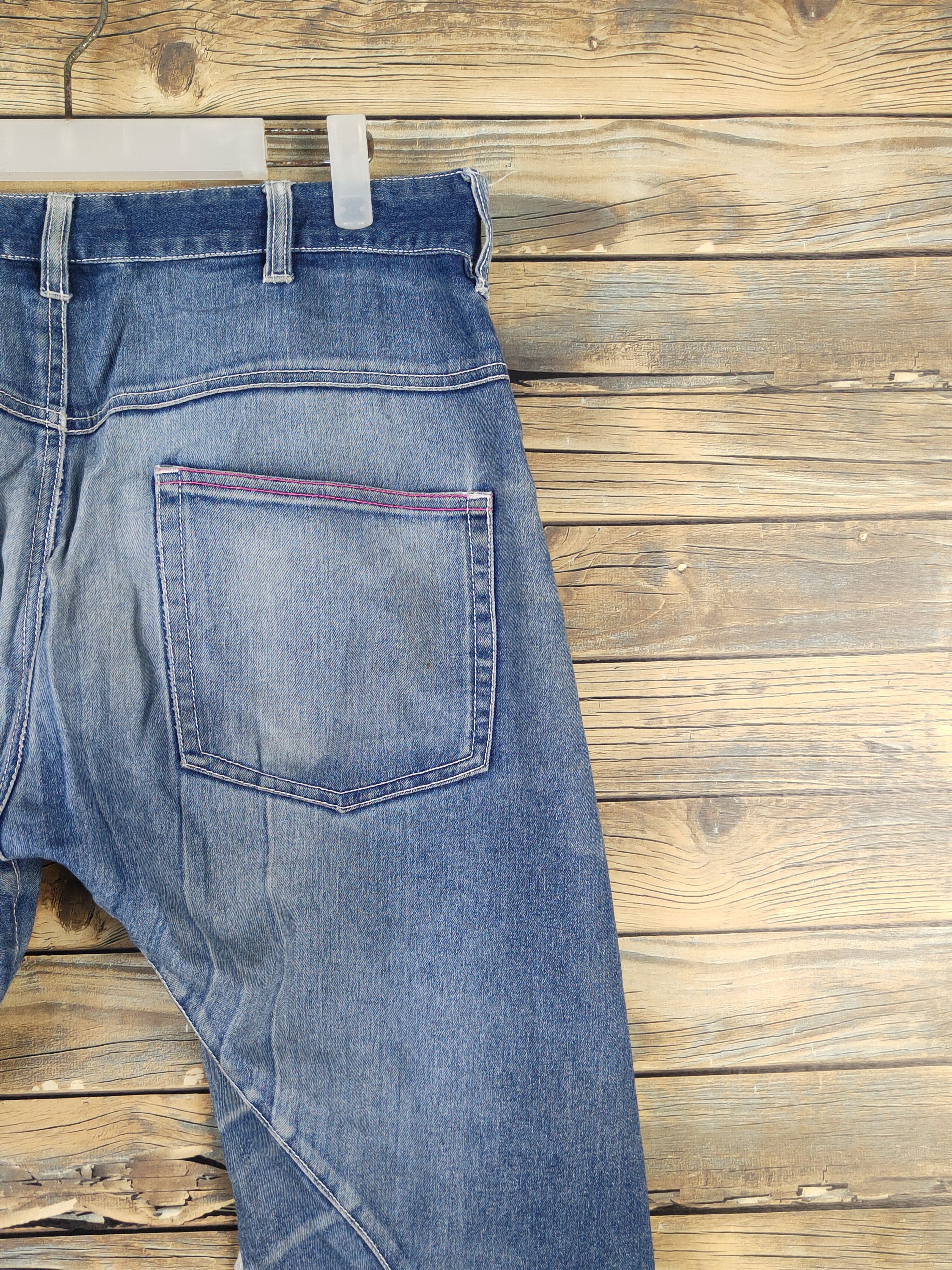 Japanese Brand UPST Upstart double waist Blue Ripped Soft Jeans #W1704 Size US 32 / EU 48 - 14 Thumbnail