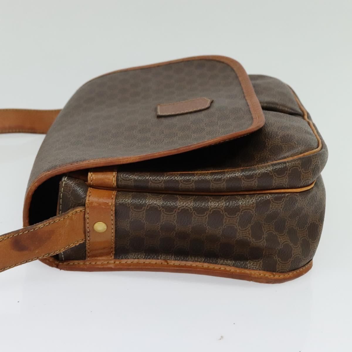 Celine CELINE Macadam Canvas Shoulder Bag Pvc Leather Brown Gold Size ONE SIZE - 4 Thumbnail