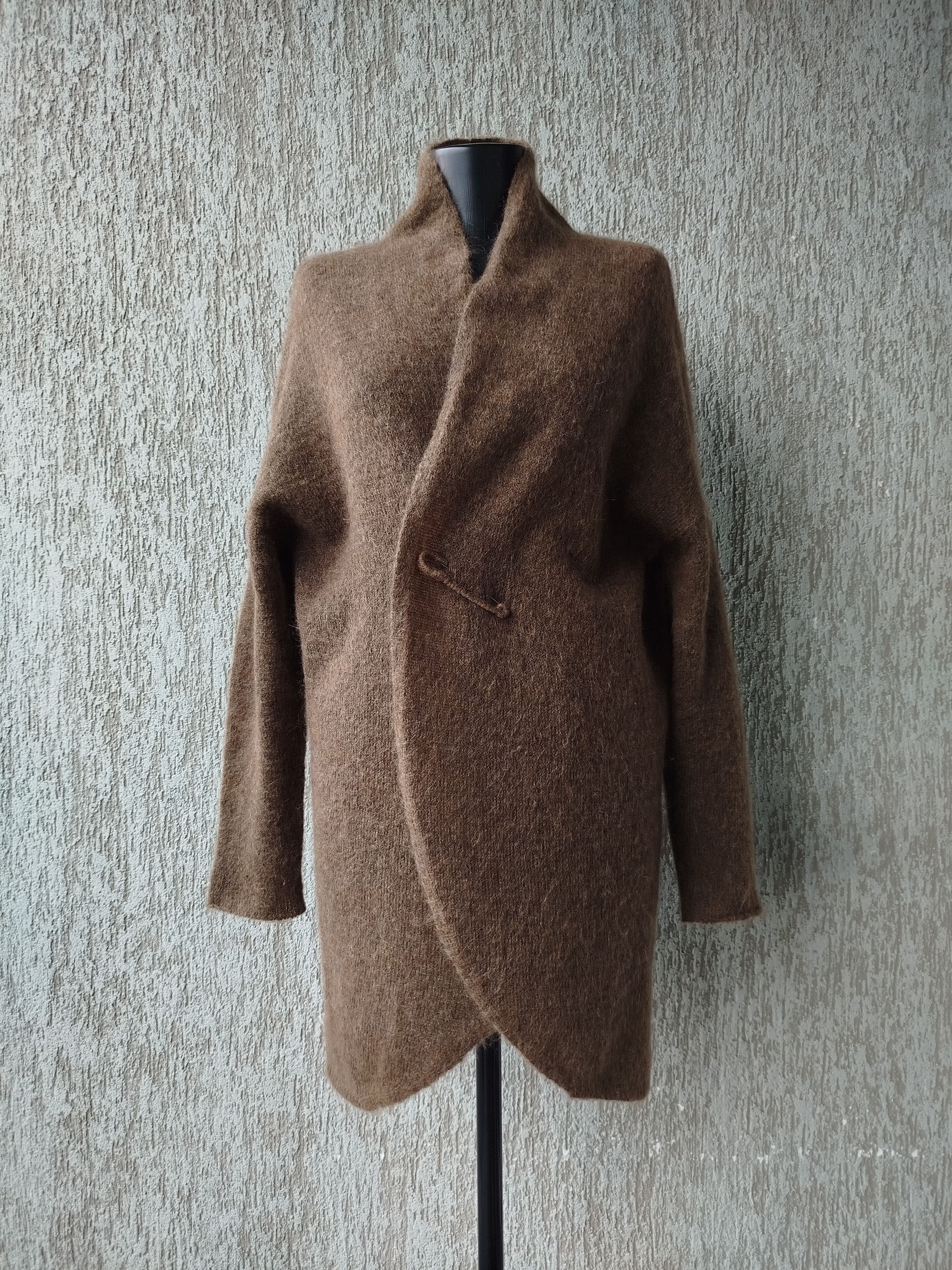 Sarah Pacini Cardigan Coat Wrap Pin Oversized Mohair Blend One Size Size ONE SIZE - 2 Thumbnail