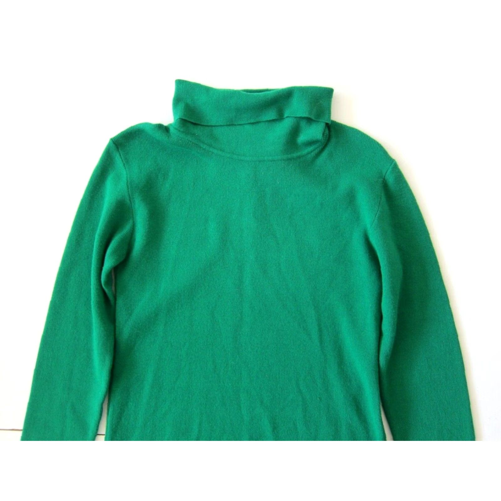 Vintage Angie Green Knit Stretch Turtle Neck Long Sleeve Straight Pencil Sweater Dress M Size M / US 6-8 / IT 42-44 - 3 Thumbnail