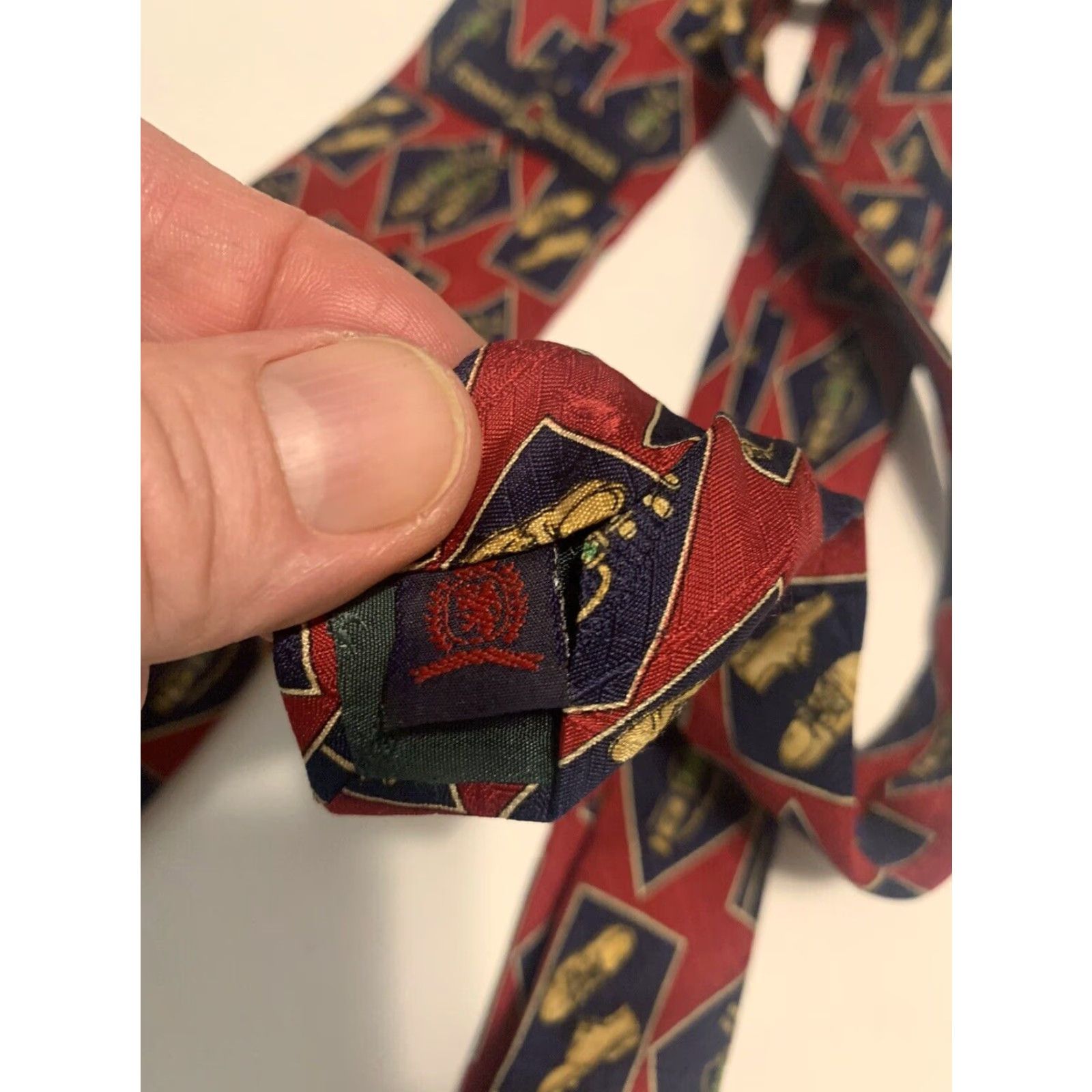 Tommy Hilfiger VINTAGE Tommy Hilfiger Red Silk Golf Tie Made in Italy Adjustable Mens Size ONE SIZE - 7 Thumbnail