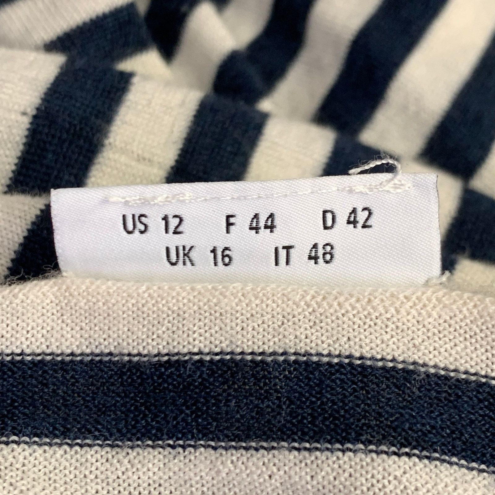 Akris White Multi Color Wool Stripe Color Block Crew Neck T-Shirt Size XL / US 12-14 / IT 48-50 - 7 Thumbnail