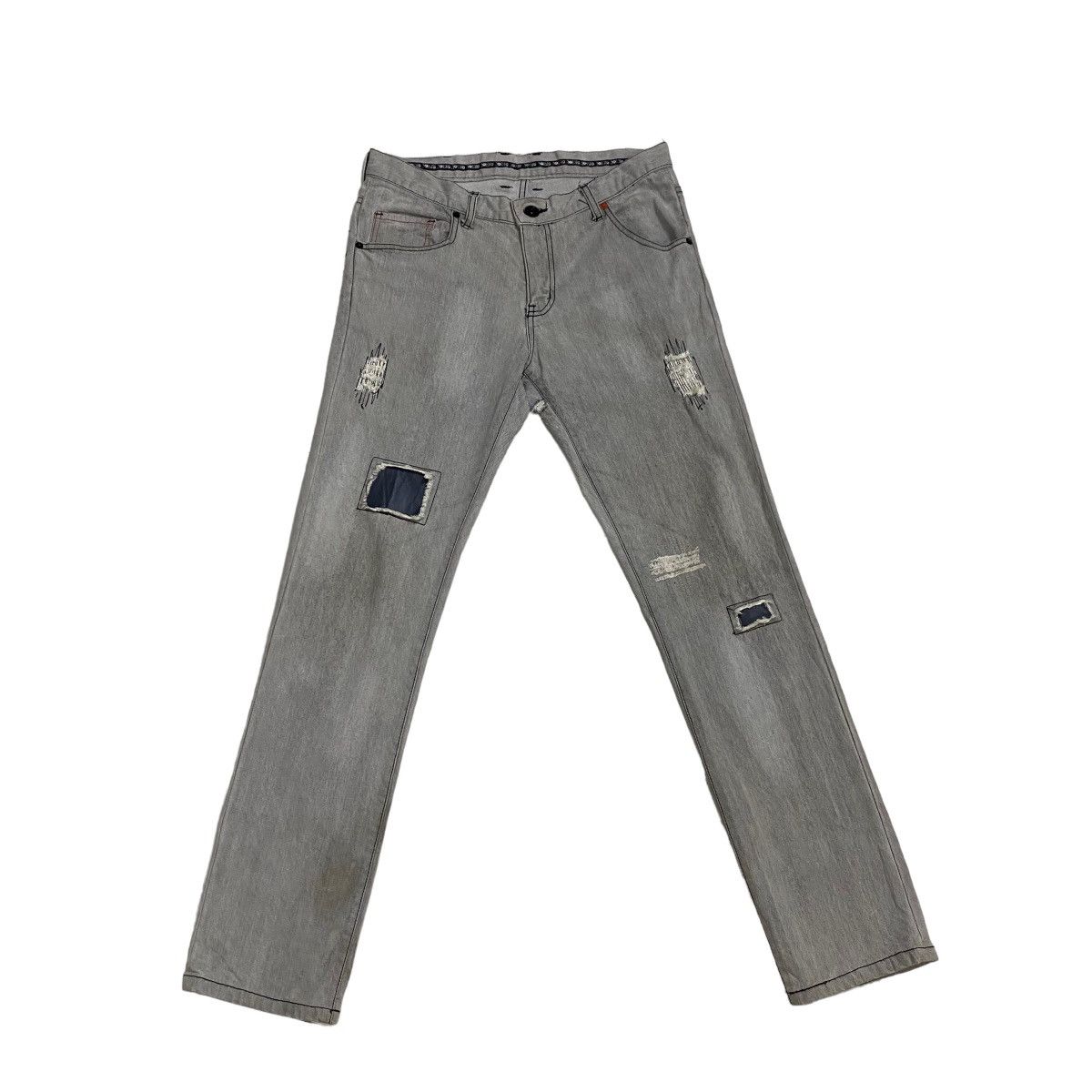 Japanese Brand Distressed Patchwork JPPEG stretcable denim Size US 33 - 2 Thumbnail