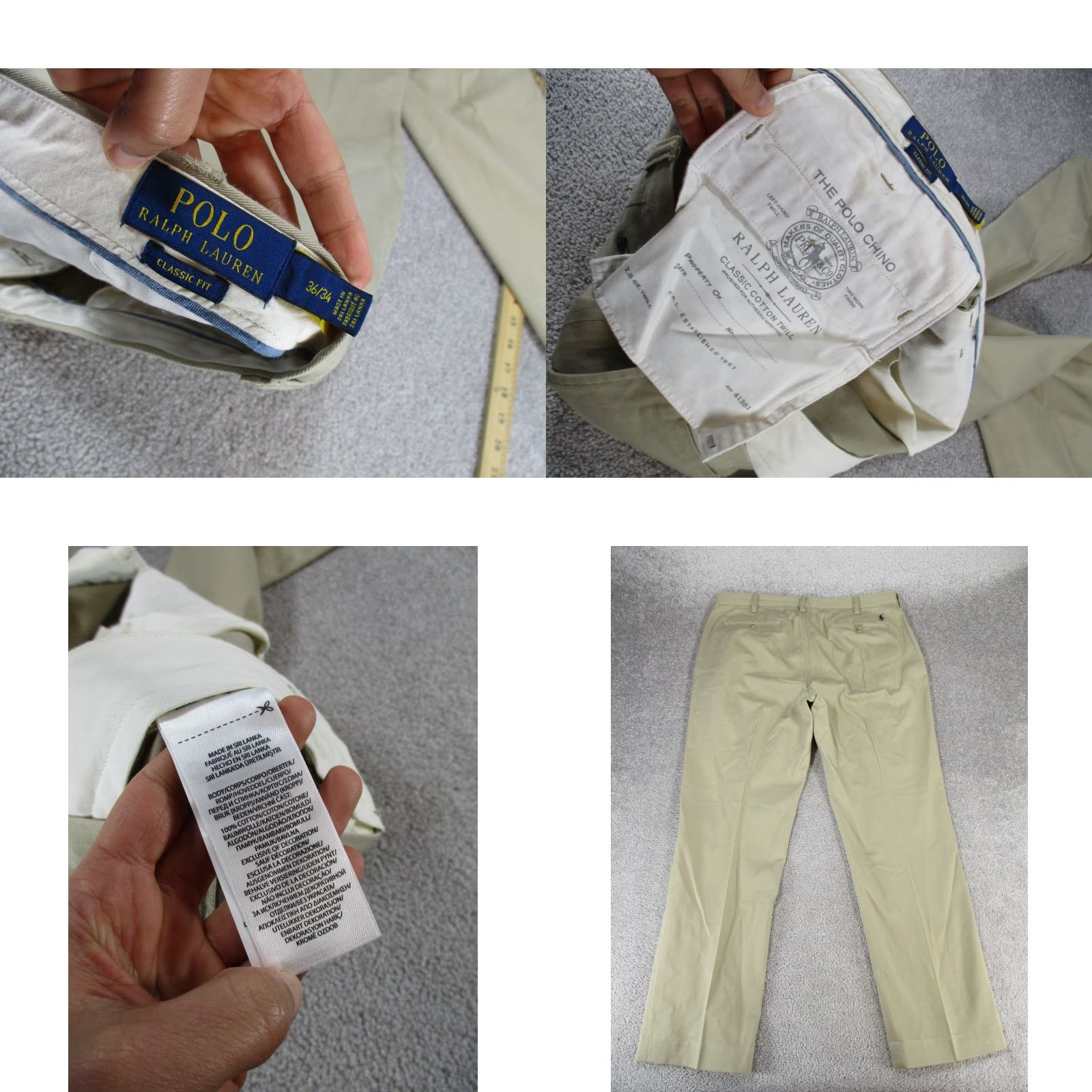 Polo Ralph Lauren Polo Ralph Lauren Pants Mens 36 Beige Twill Chinos Classic Fit 36X31 Size US M / EU 48-50 / 2 - 8 Thumbnail