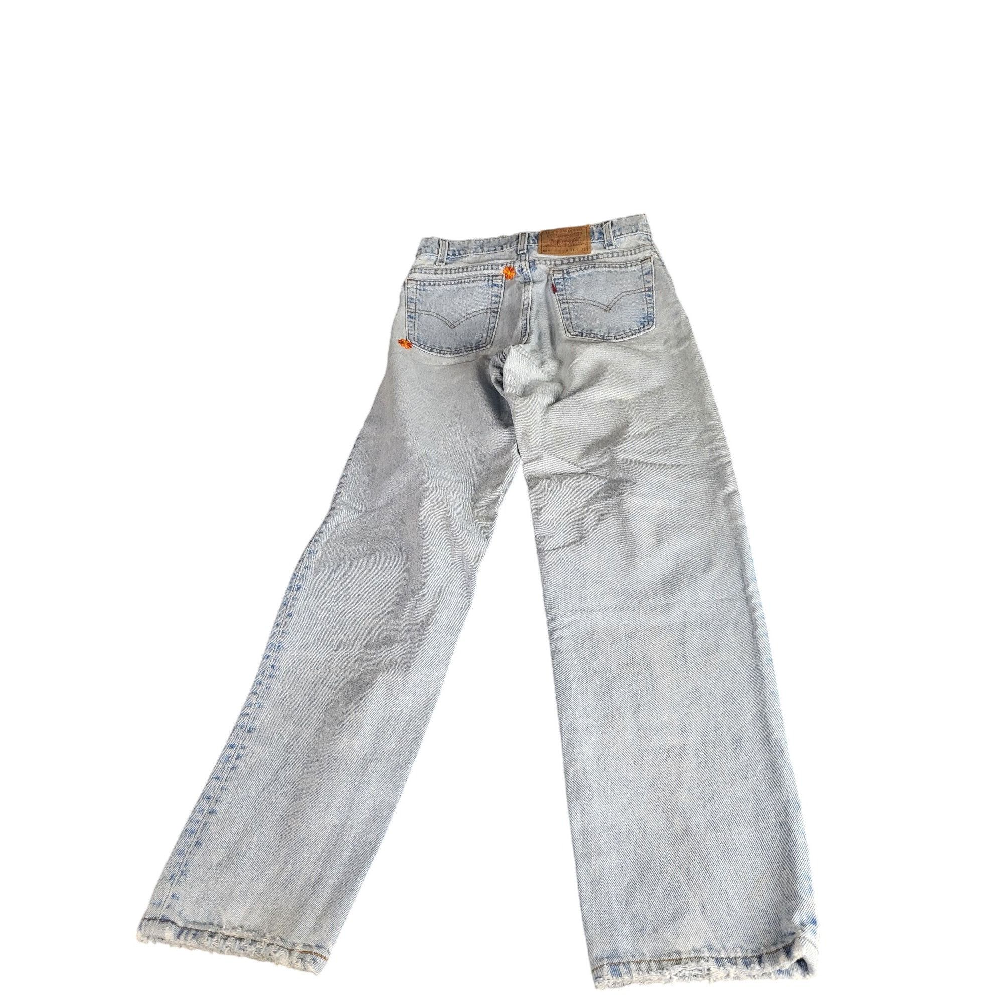 Levi's Vintage Levis 550 Blank Tab Jeans Women Sz 31X32 Floral Deni Size 31" - 2 Thumbnail