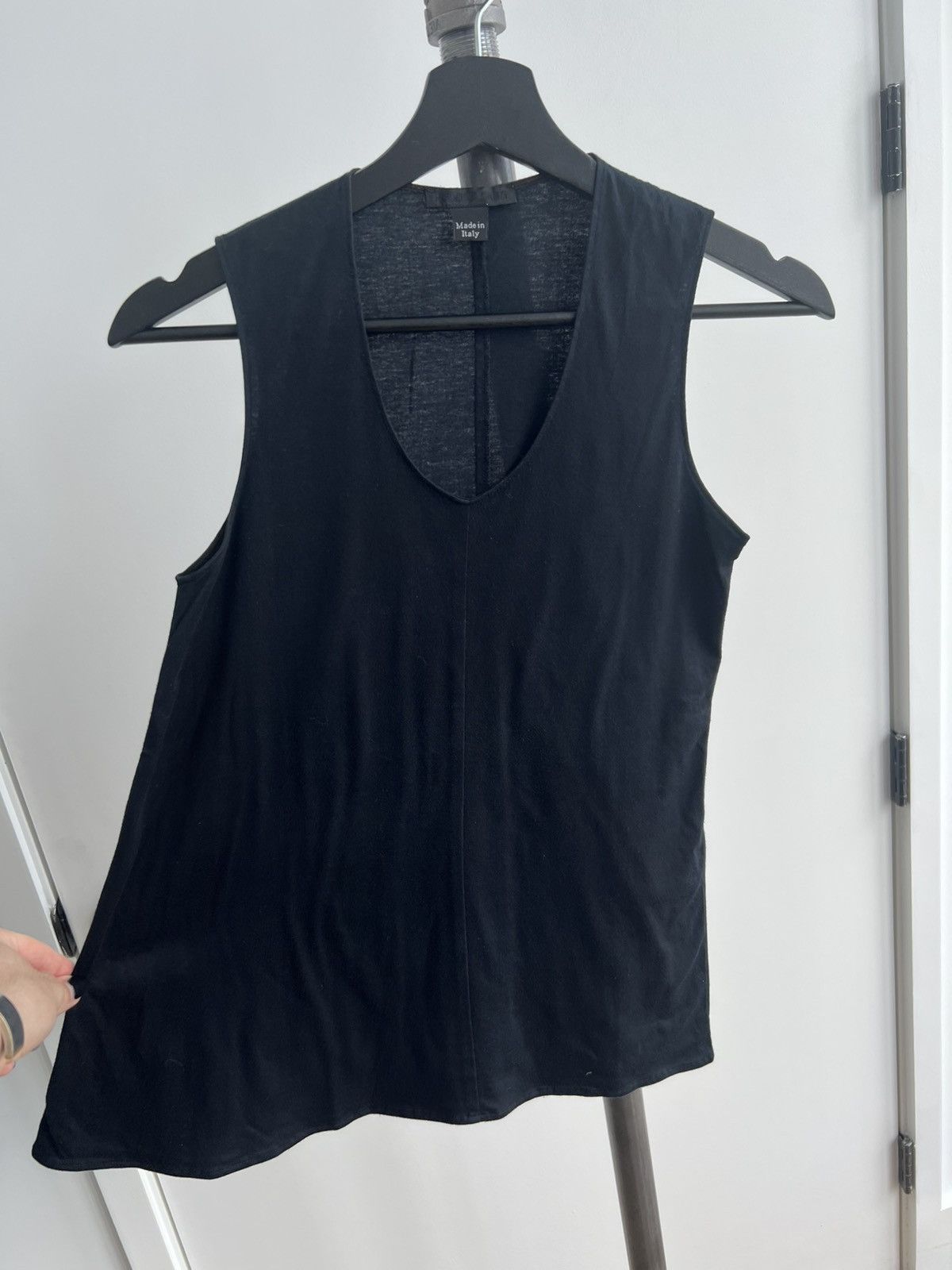 Helmut Lang 90s Black Asymmetric Tank Size XS / US 0-2 / IT 36-38 - 2 Thumbnail