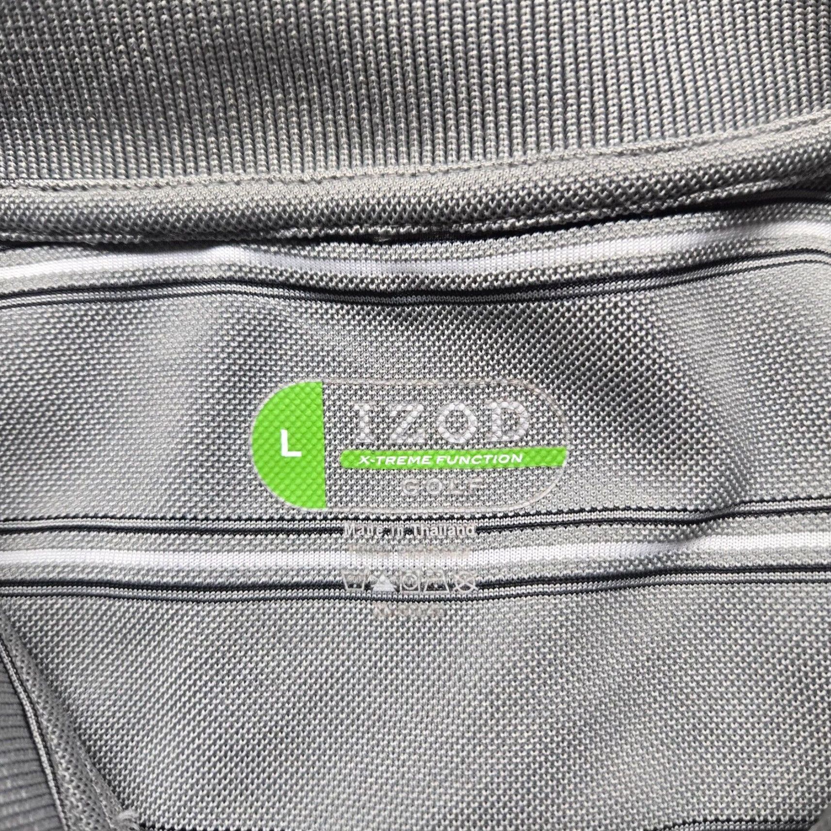 Izod IZOD Gray Performance Polo Shirt Adult Large Short Sleeve Regular Fit Golf Activewear Mens Size US L / EU 52-54 / 3 - 3 Thumbnail